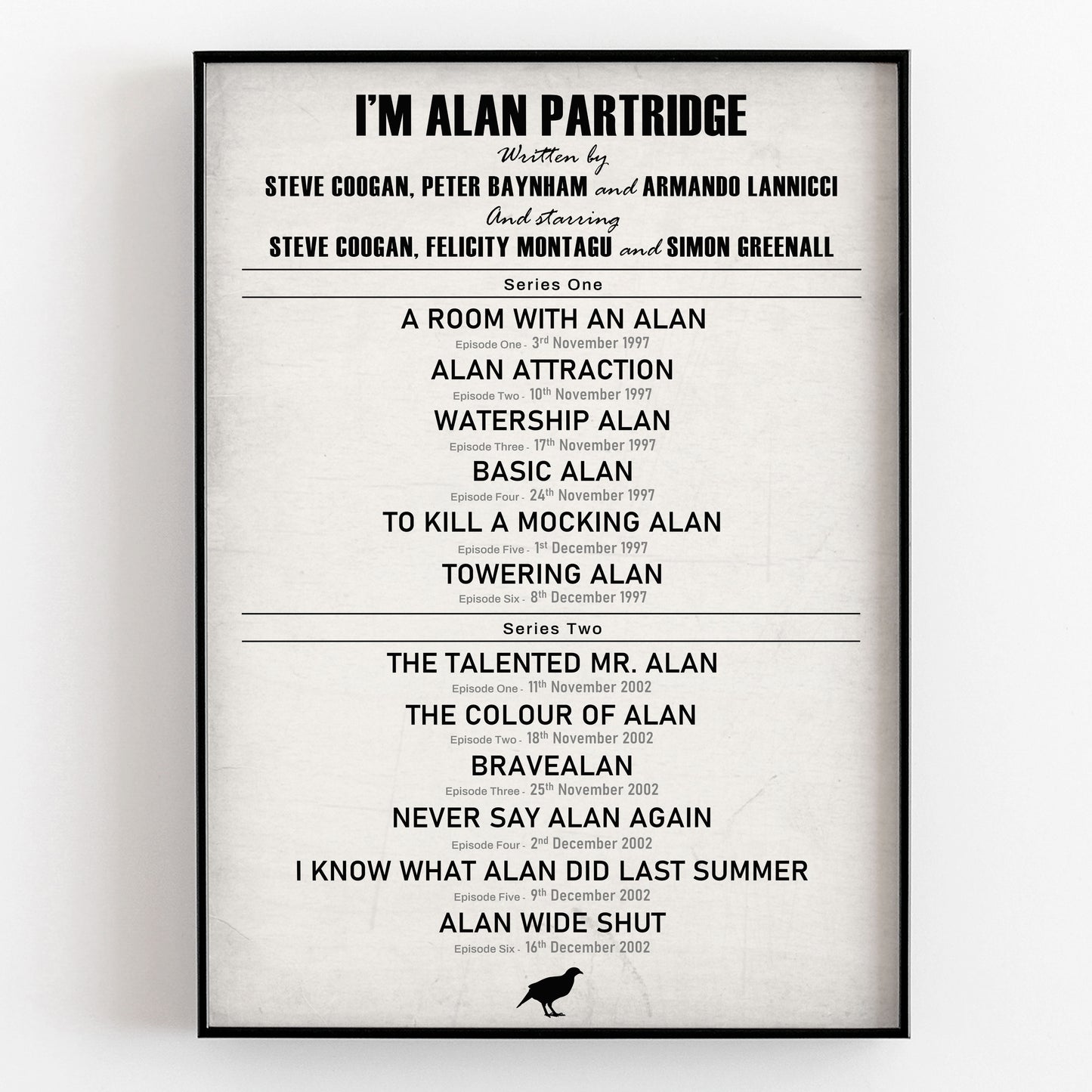 I'M ALAN PARTRIDGE EPISODE LIST Alan Partridge Print