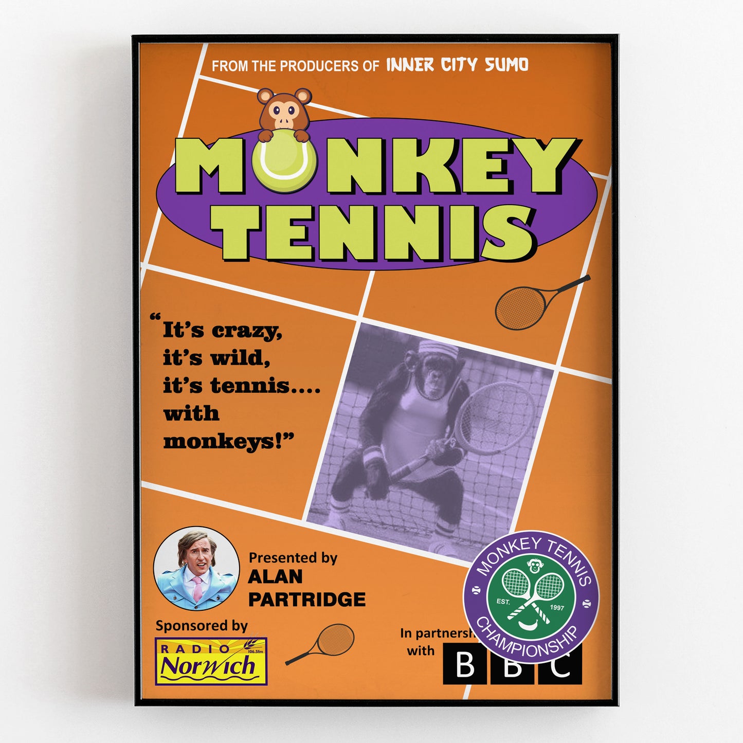 MONKEY TENNIS, Alan Partridge Print