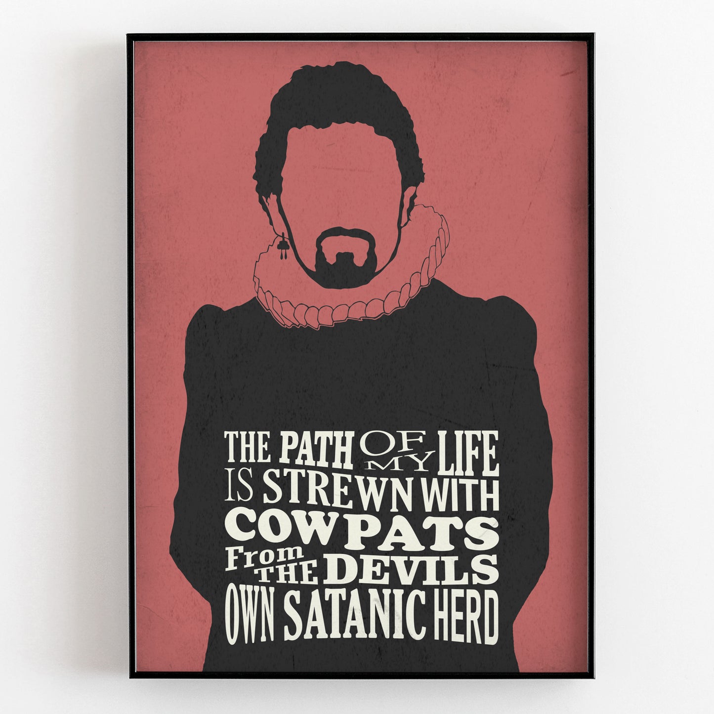 COWPATS FROM THE DEVILS HERD, Lord Blackadder Quote, Blackadder Print (Red)