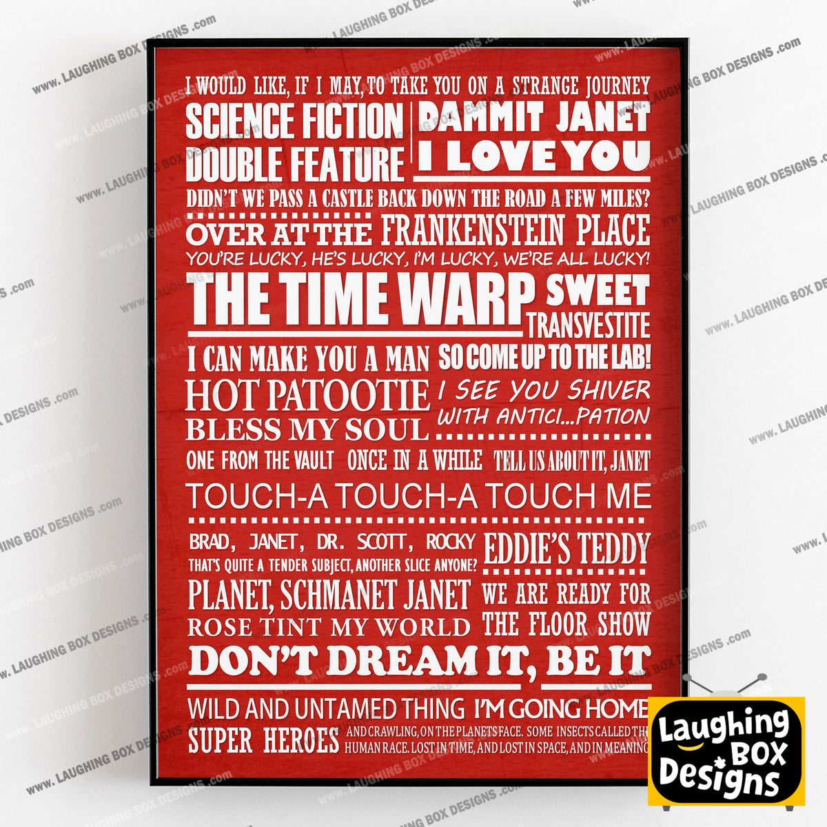 THE ROCKY HORROR PICTURE SHOW Typography Print (available in 8 colours)