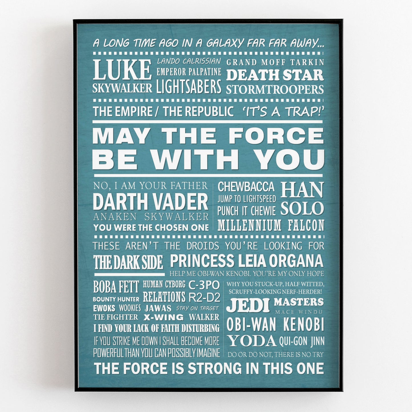STAR WARS Typography Print (available in 8 colours)