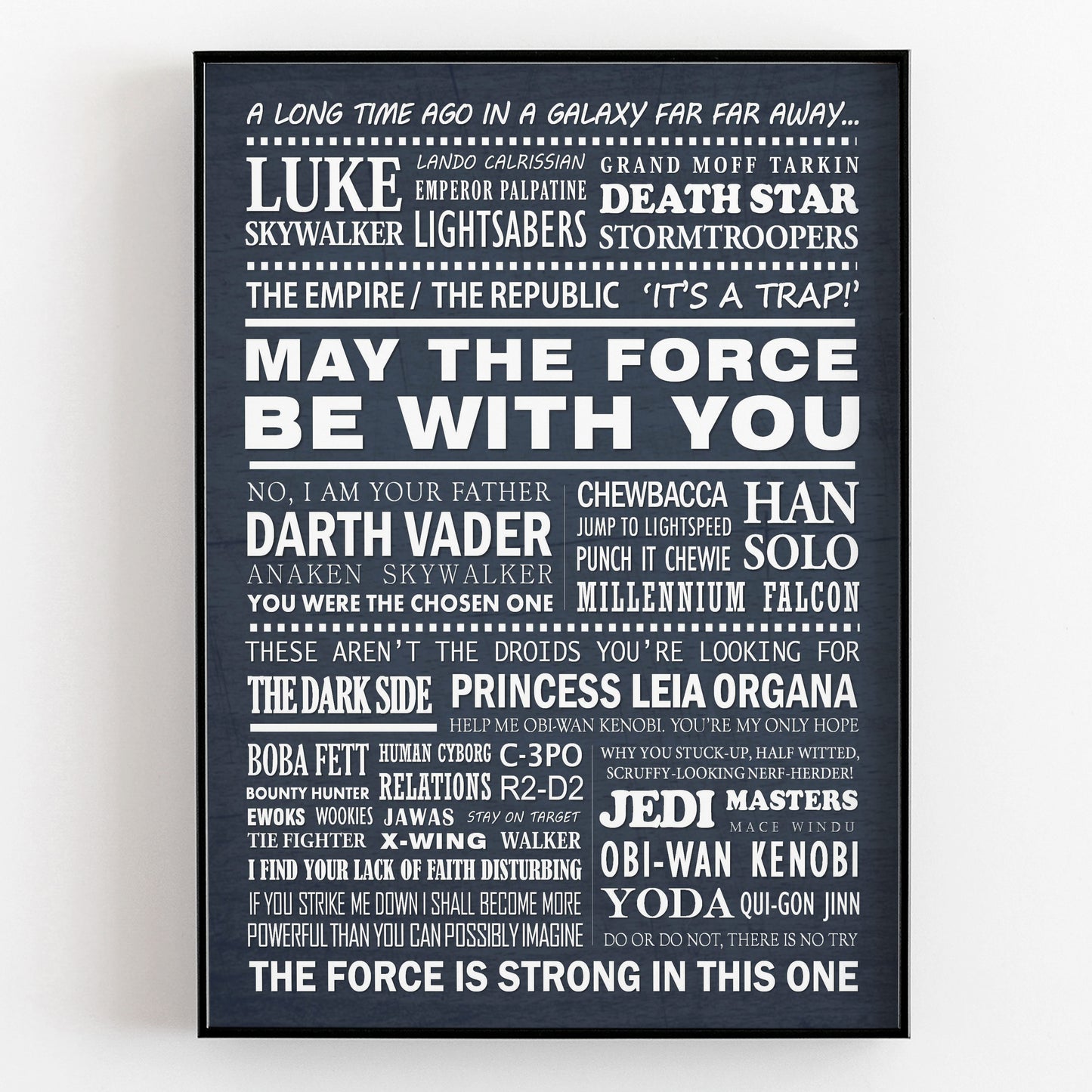 STAR WARS Typography Print (available in 8 colours)