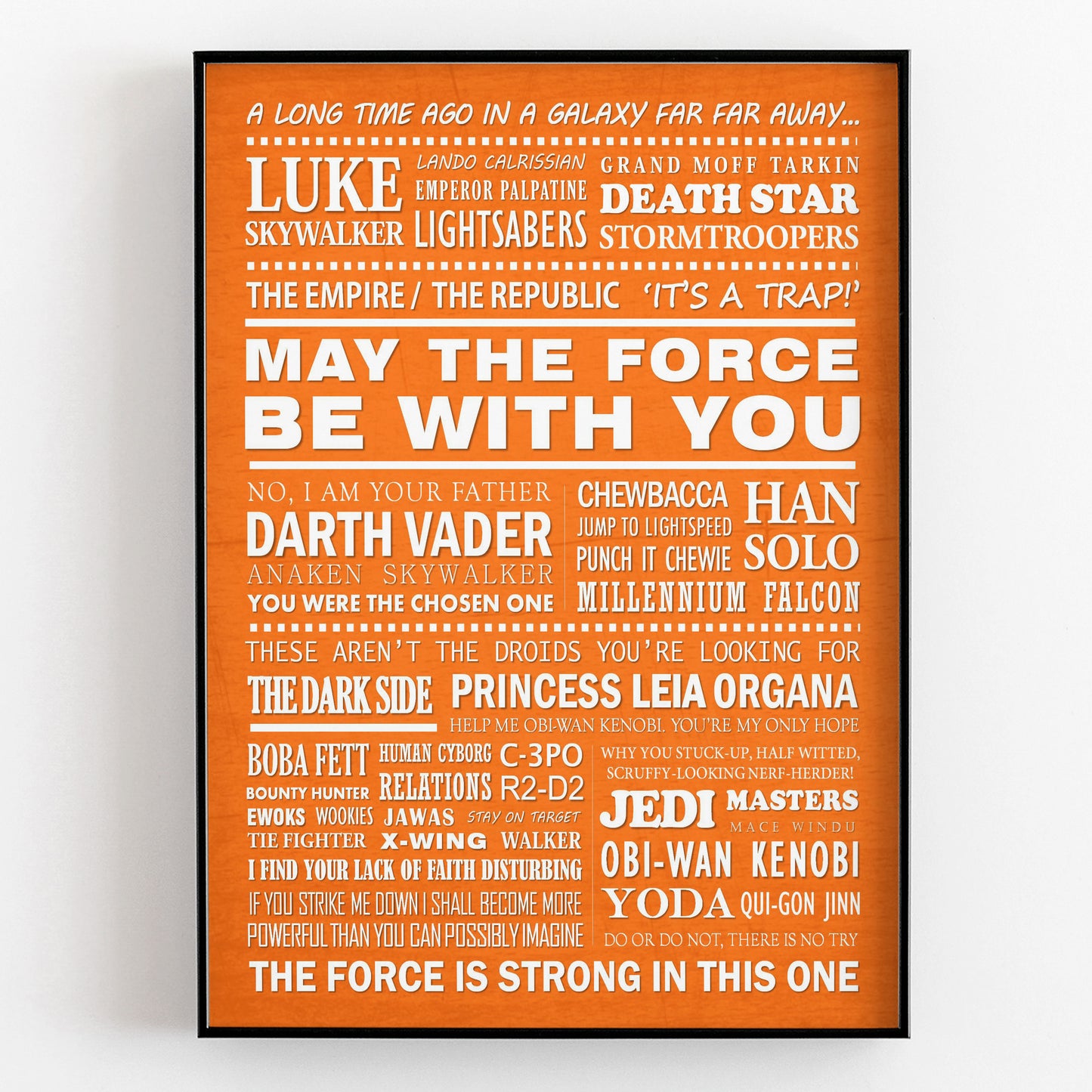 STAR WARS Typography Print (available in 8 colours)