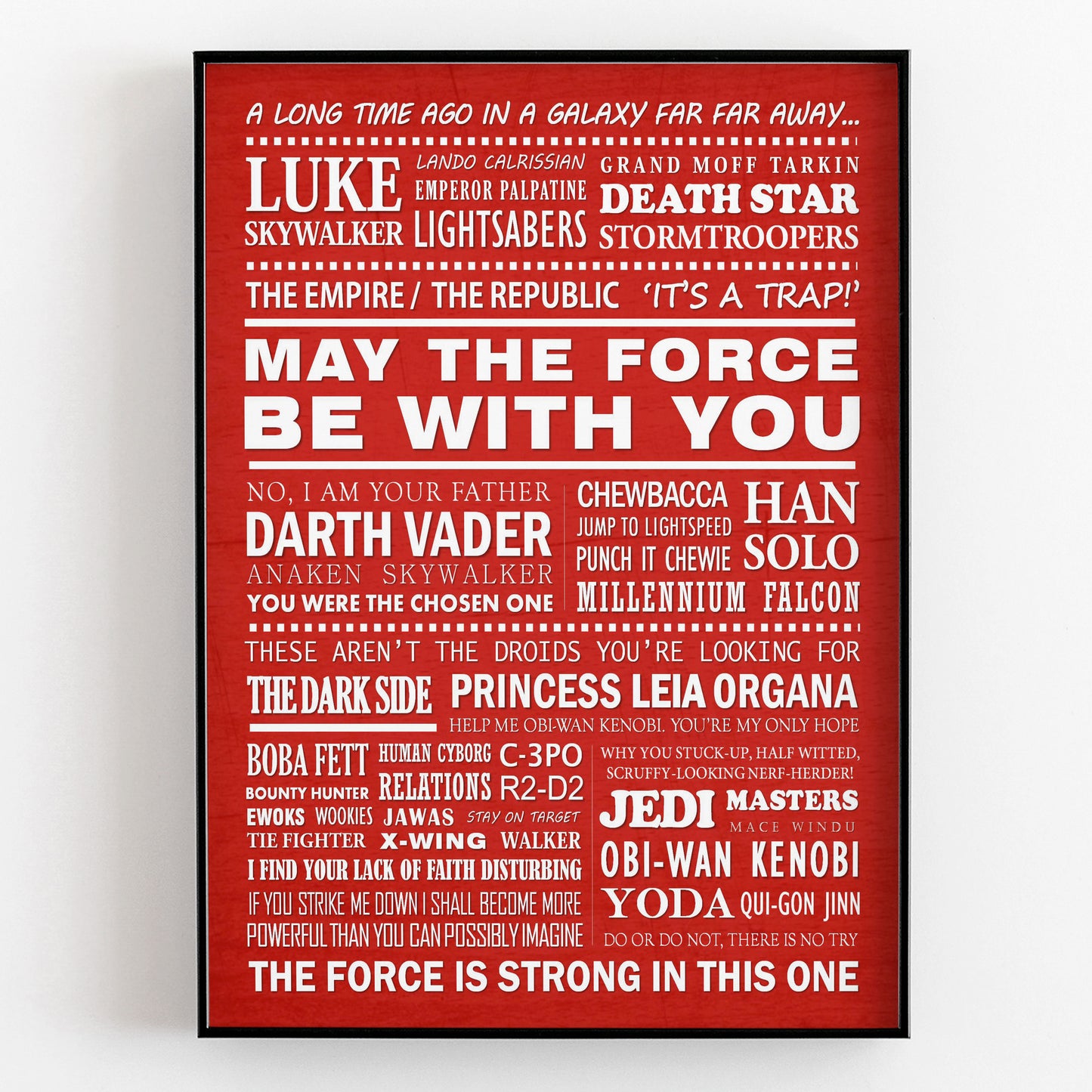STAR WARS Typography Print (available in 8 colours)