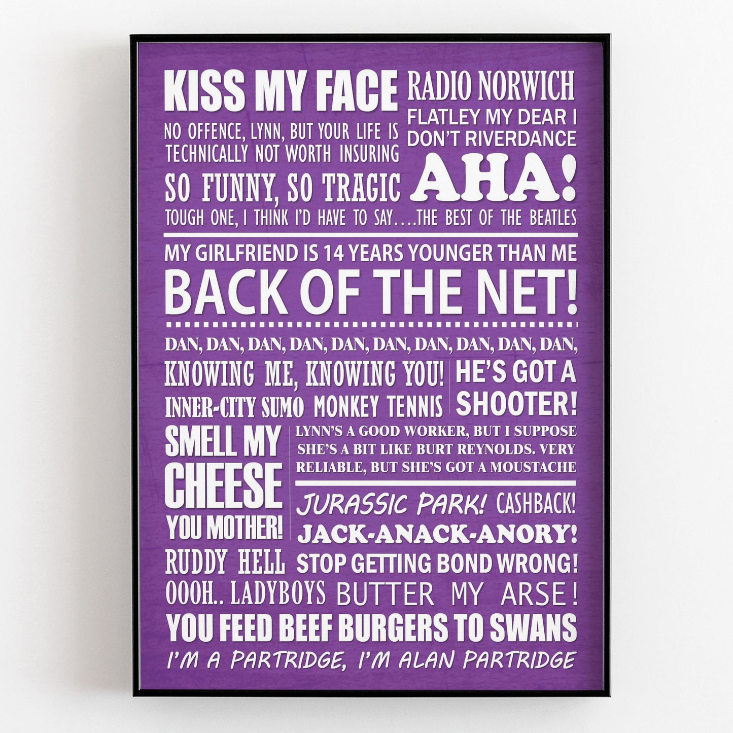 ALAN PARTRIDGE Typography Print (available in 8 colours)