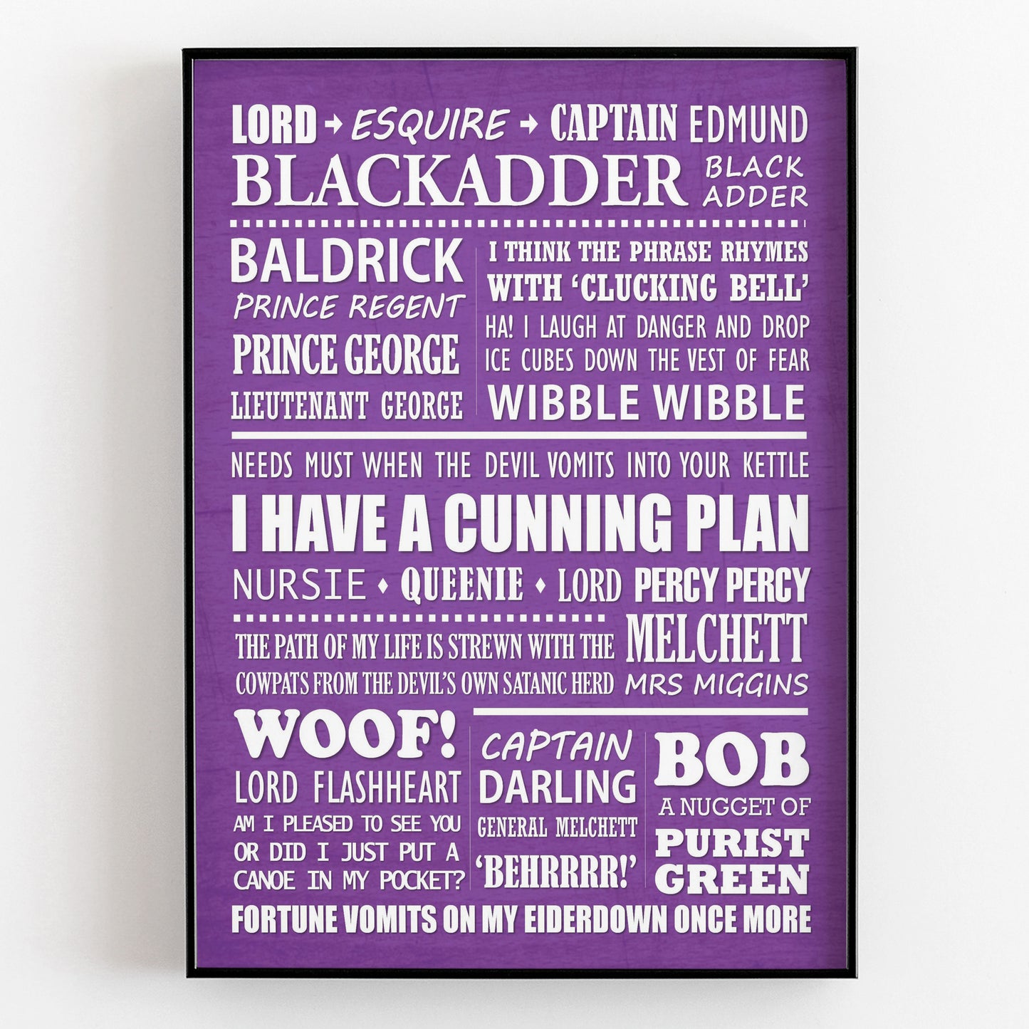 BLACKADDER Typography Print (available in 8 colours)
