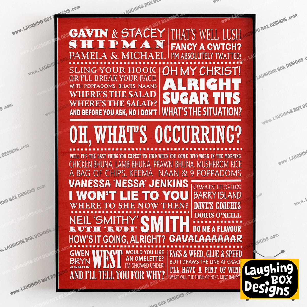 GAVIN AND STACEY Typography Print (available in 8 colours)