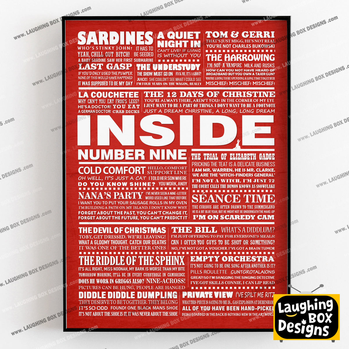 INSIDE NUMBER NINE (Series 1-3) Typography Print (available in 8 colours)