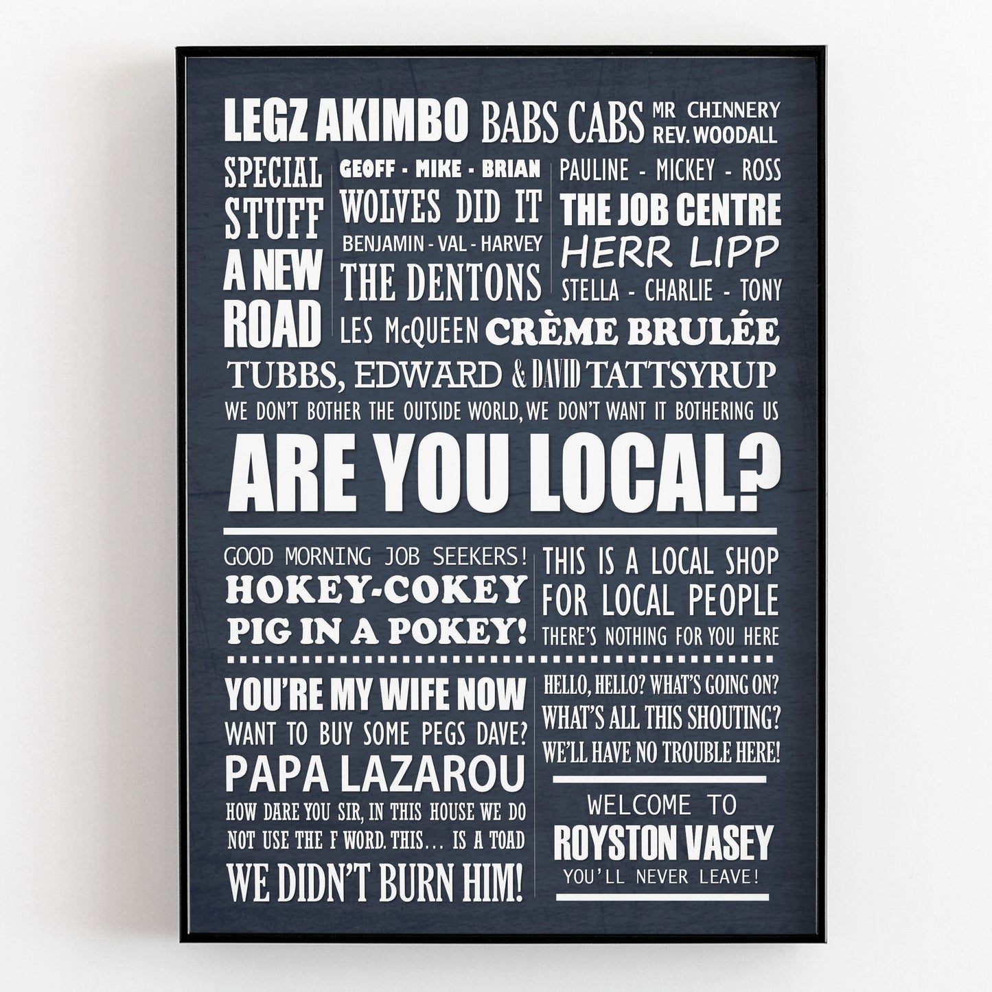 THE LEAGUE OF GENTLEMEN Typography Print (available in 8 colours)