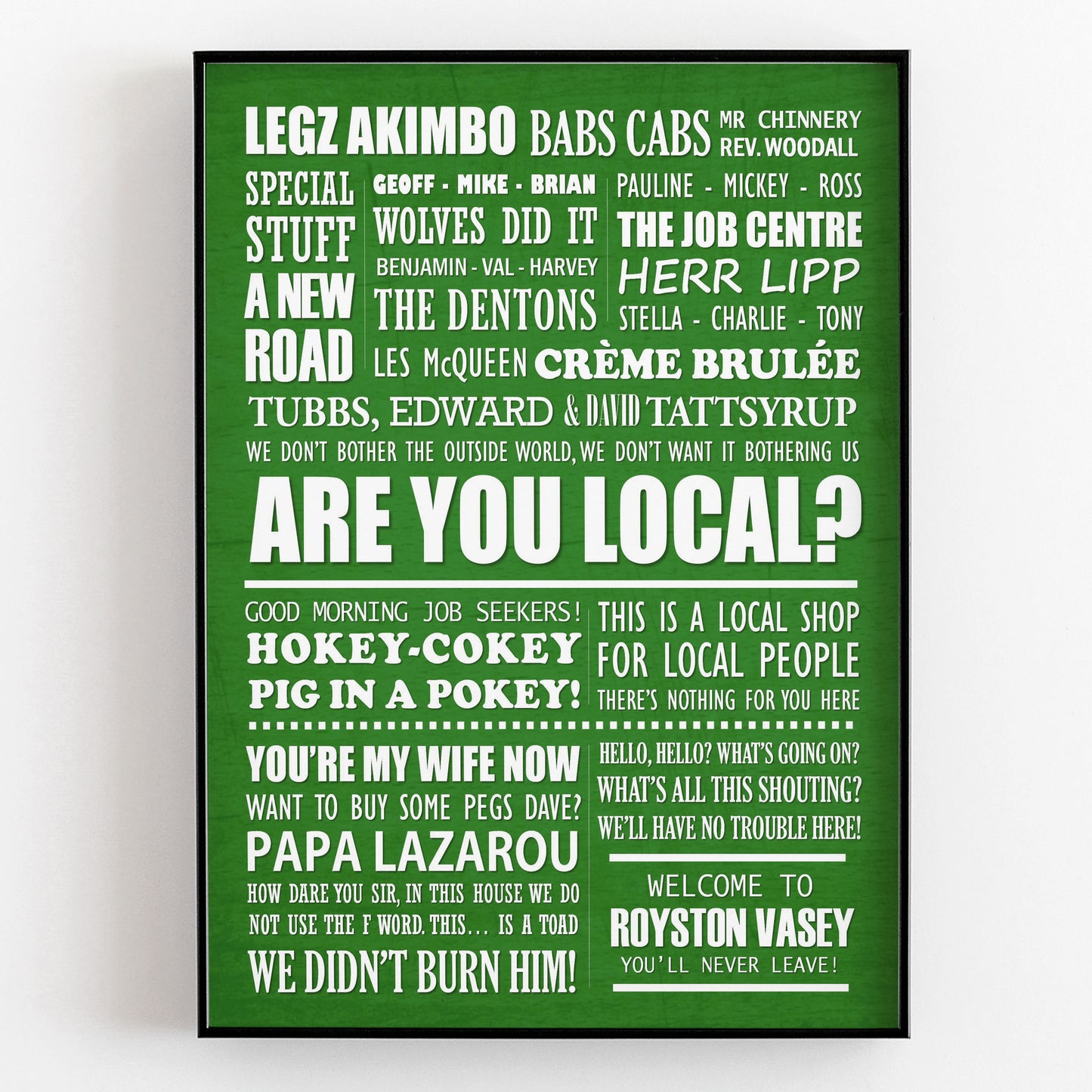 THE LEAGUE OF GENTLEMEN Typography Print (available in 8 colours)