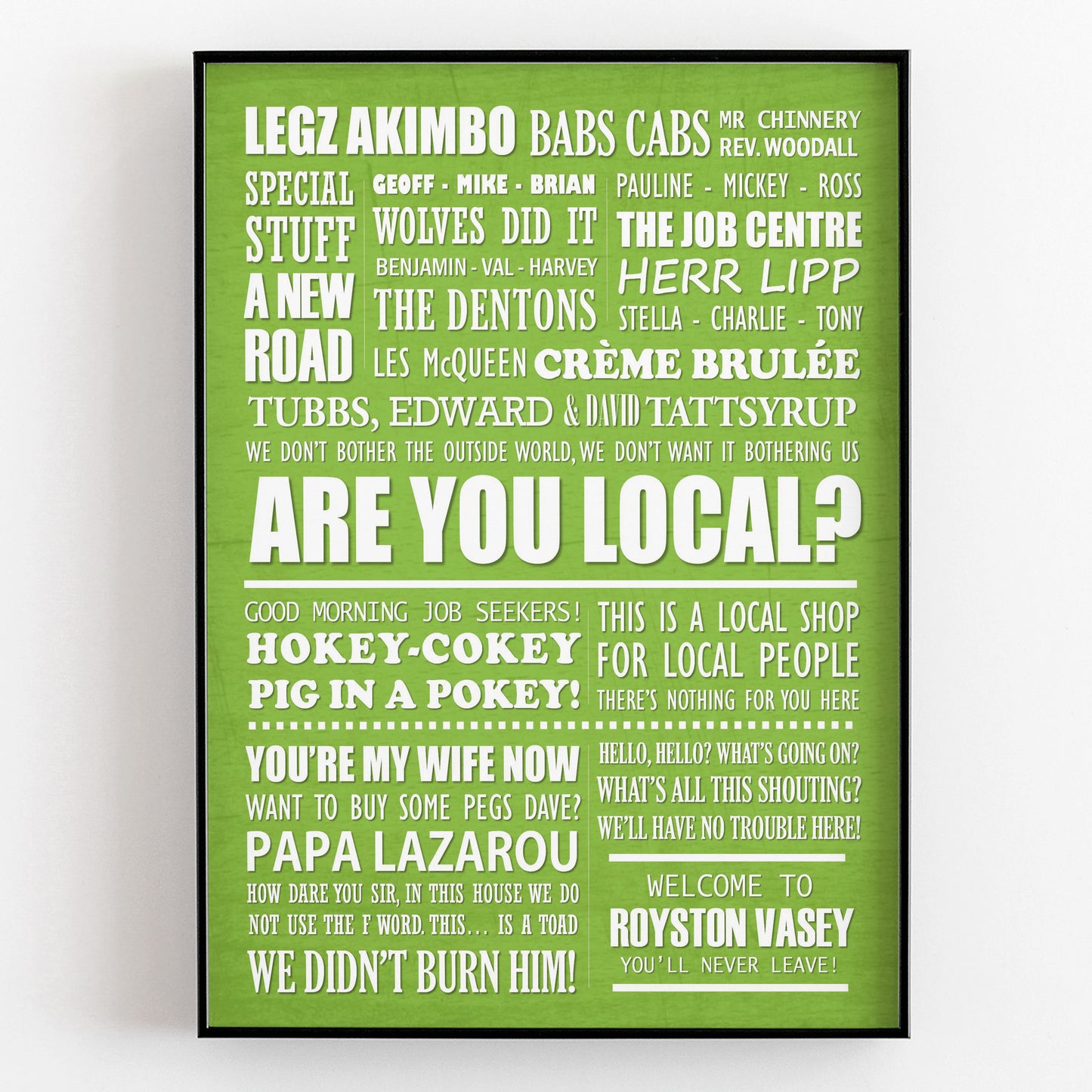 THE LEAGUE OF GENTLEMEN Typography Print (available in 8 colours)