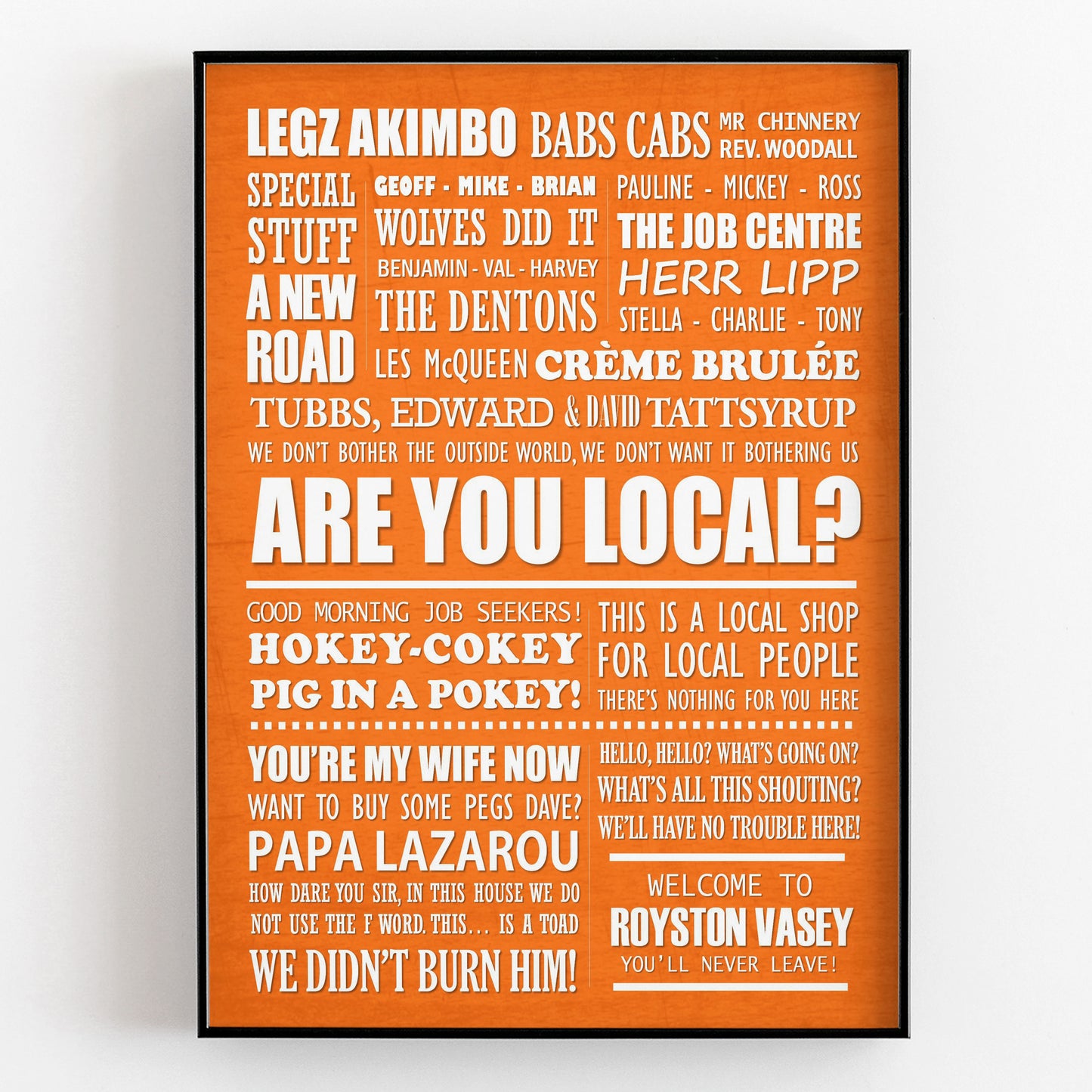 THE LEAGUE OF GENTLEMEN Typography Print (available in 8 colours)