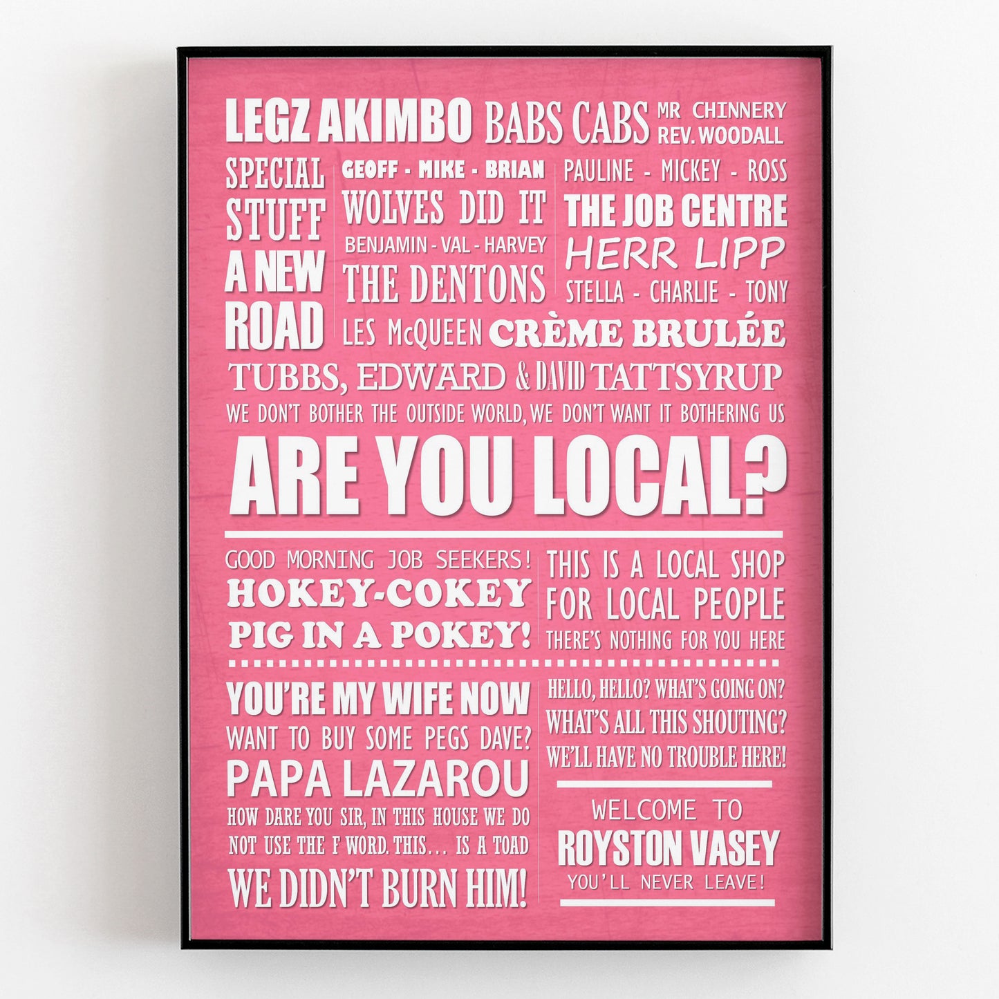 THE LEAGUE OF GENTLEMEN Typography Print (available in 8 colours)