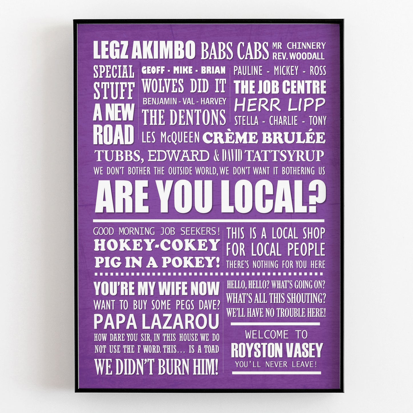 THE LEAGUE OF GENTLEMEN Typography Print (available in 8 colours)