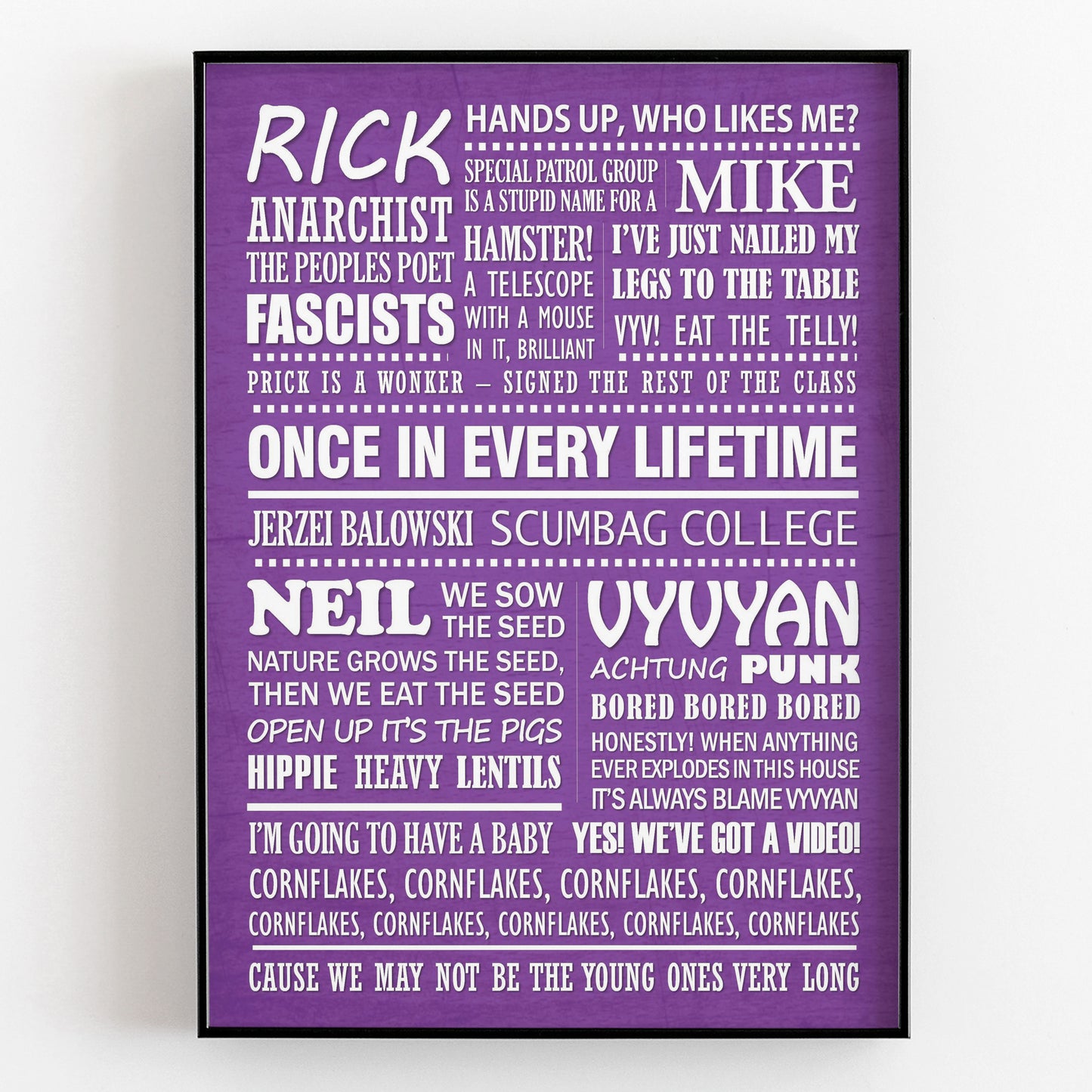 THE YOUNG ONES Typography Print (available in 8 colours)