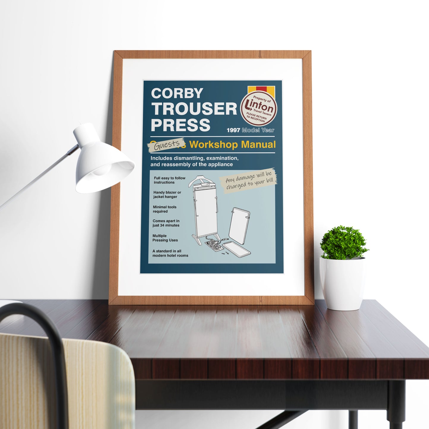 CORBY TROUSER PRESS, Alan Partridge Print