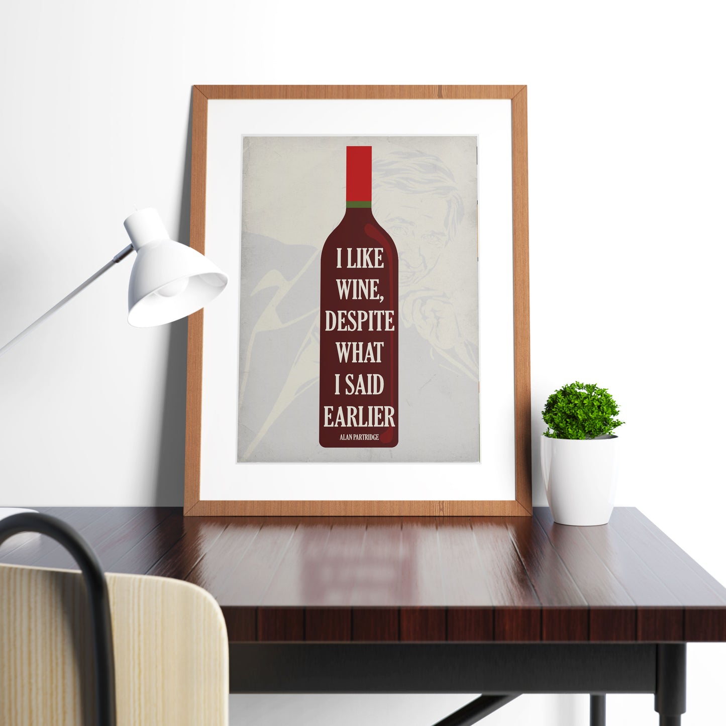 I LIKE WINE, DESPITE WHAT I SAID EARLIER, Alan Partridge Print