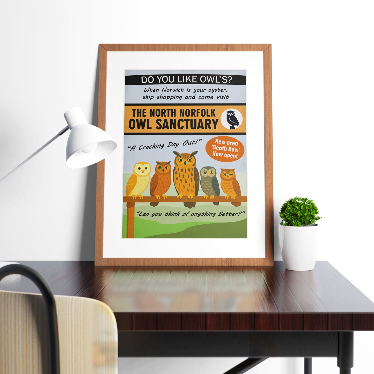 THE NORTH NORFOLK OWL SANCTUARY, Alan Partridge Print