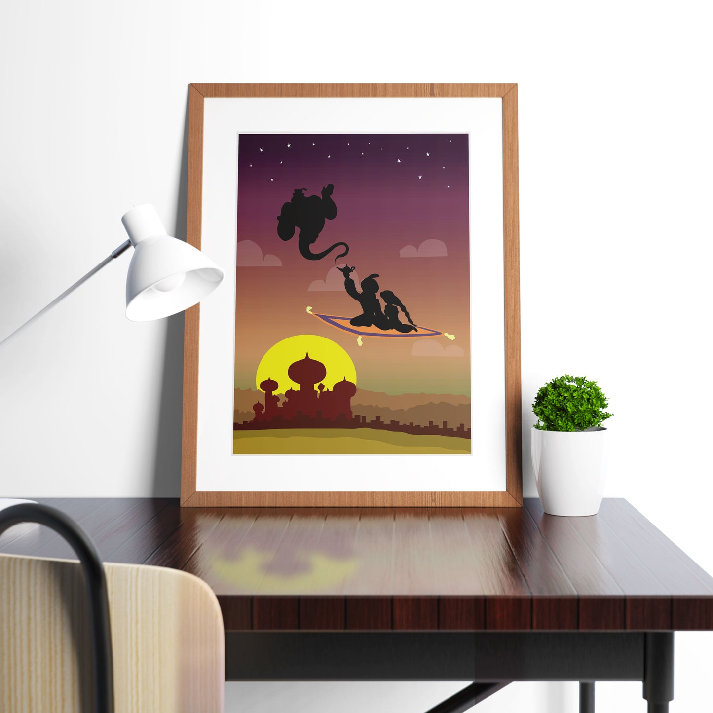 DISNEY'S ALADDIN Character inspired Silhouette Print