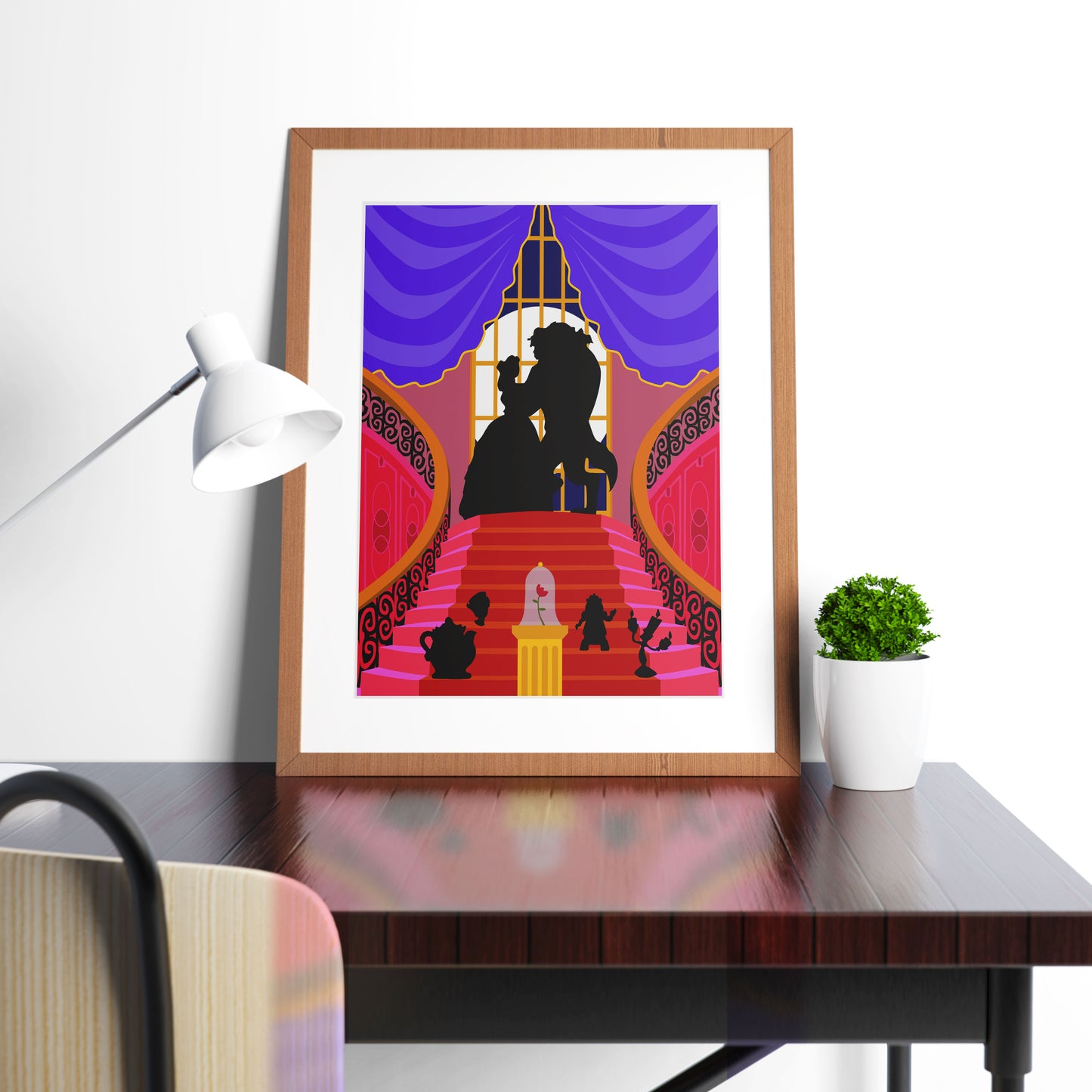 DISNEY'S BEAUTY and the BEAST Character inspired Silhouette Print