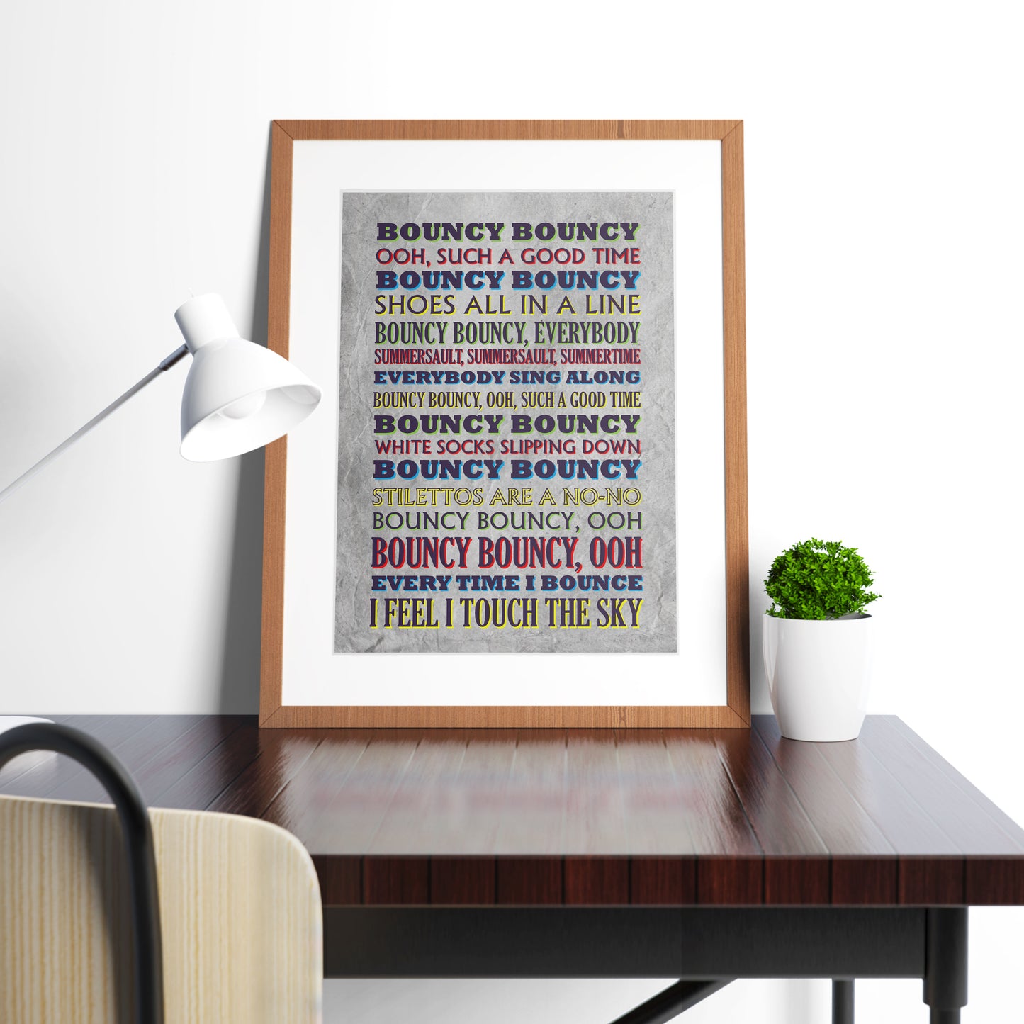 BOUNCY BOUNCY Crimp Lyrics, The Mighty Boosh Print (2 styles available)