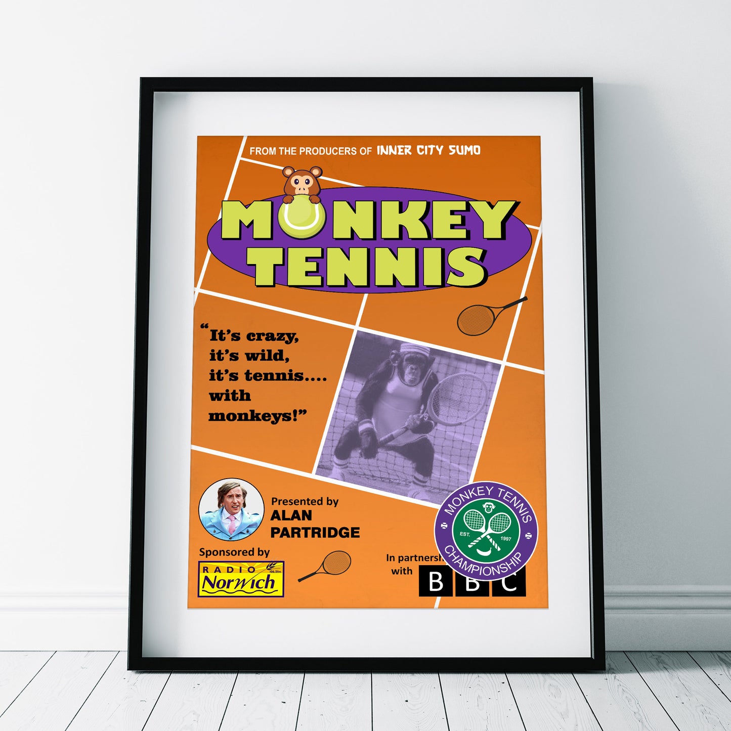 MONKEY TENNIS, Alan Partridge Print