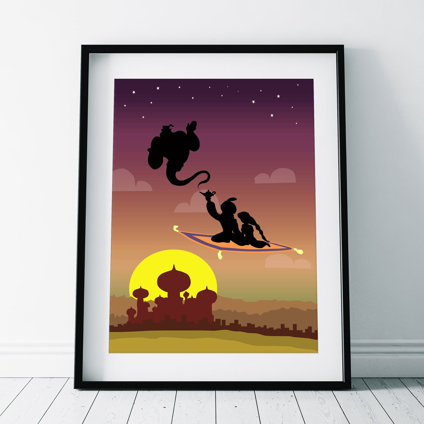 DISNEY'S ALADDIN Character inspired Silhouette Print