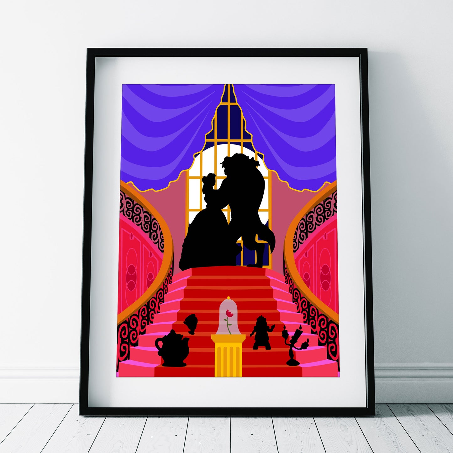 DISNEY'S BEAUTY and the BEAST Character inspired Silhouette Print