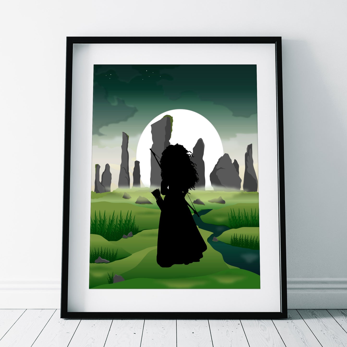DISNEY'S BRAVE Character inspired Silhouette Print
