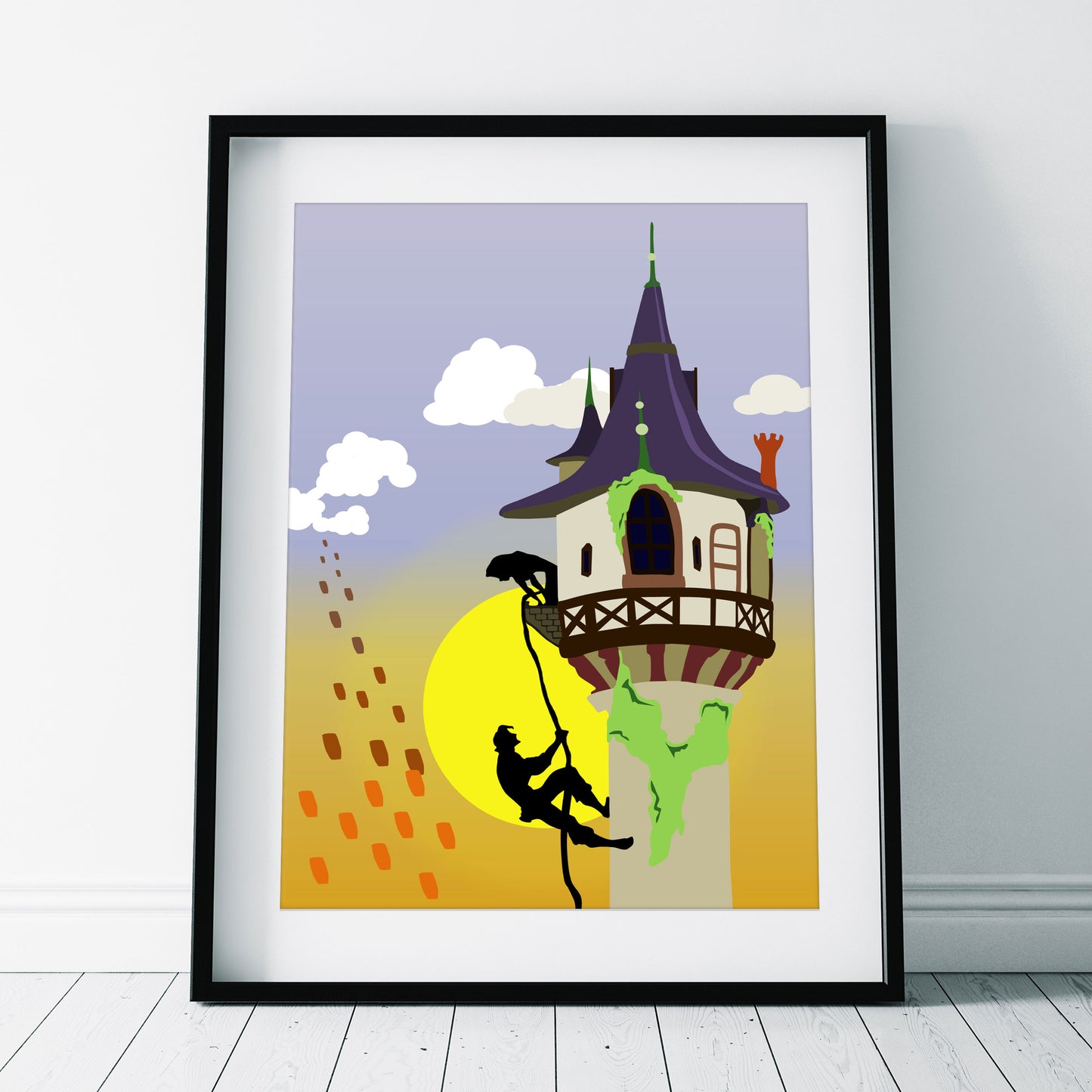 DISNEY'S TANGLED Character inspired Silhouette Print
