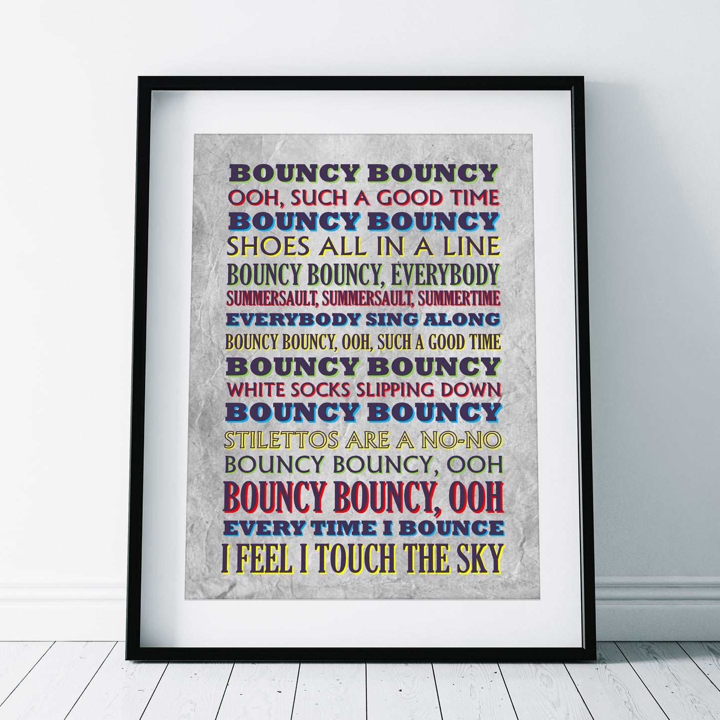 BOUNCY BOUNCY Crimp Lyrics, The Mighty Boosh Print (2 styles available)
