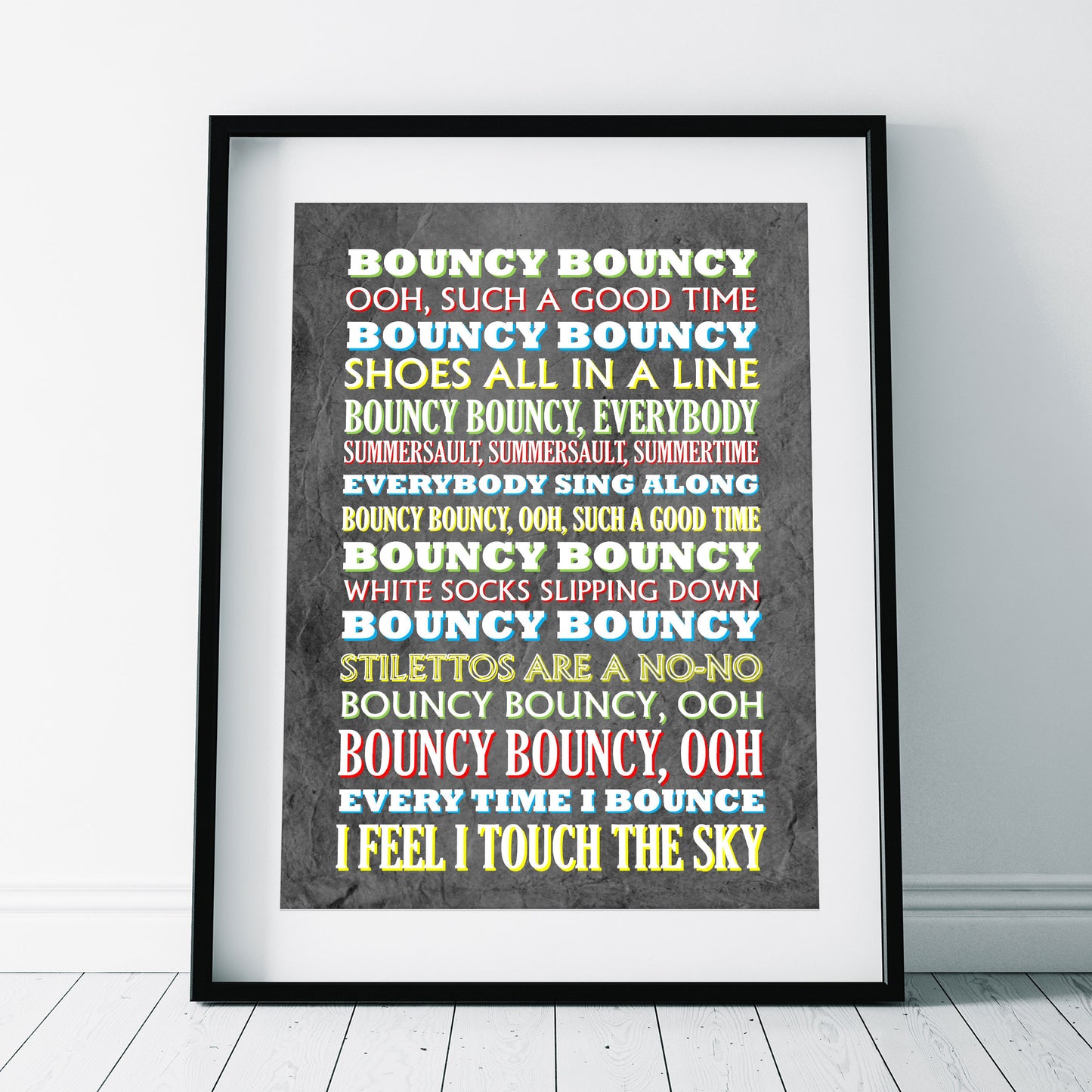BOUNCY BOUNCY Crimp Lyrics, The Mighty Boosh Print (2 styles available)