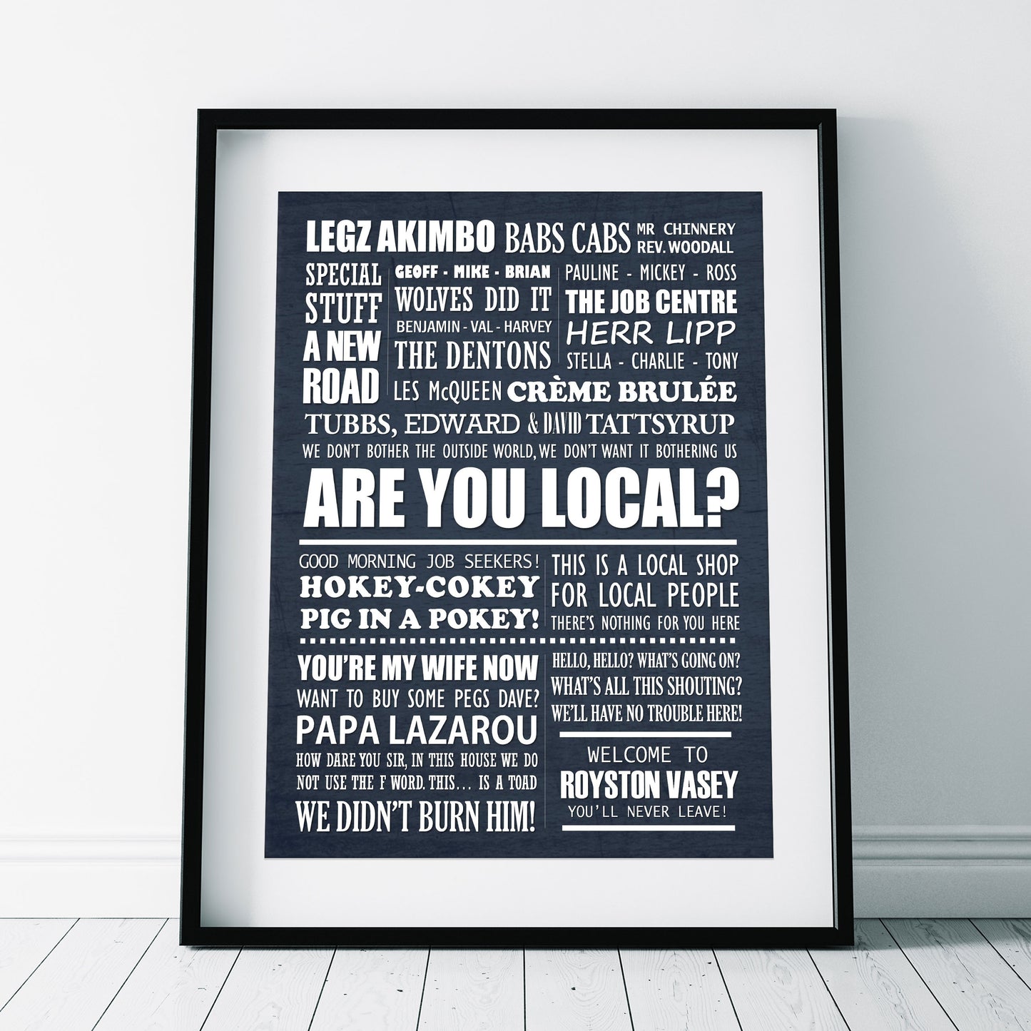 THE LEAGUE OF GENTLEMEN Typography Print (available in 8 colours)