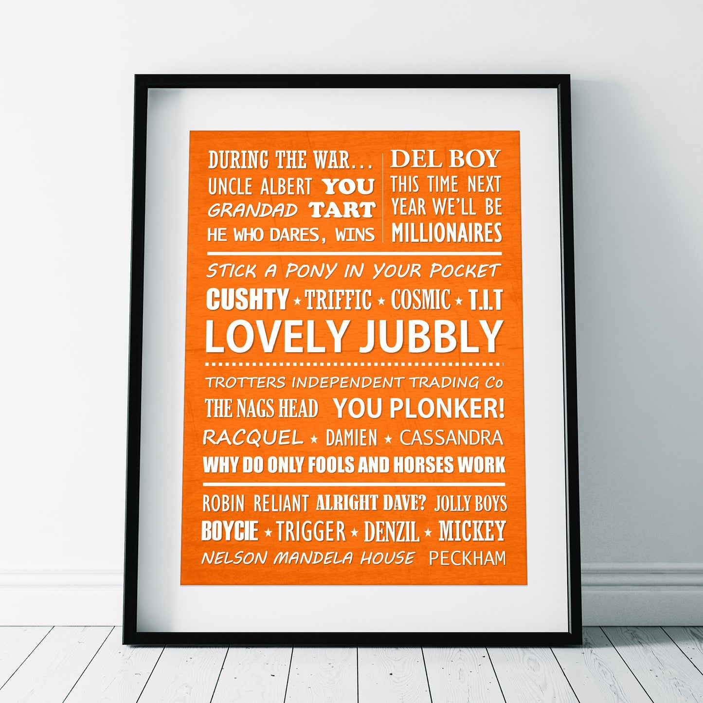 ONLY FOOLS AND HORSES Typography Print (available in 8 colours)