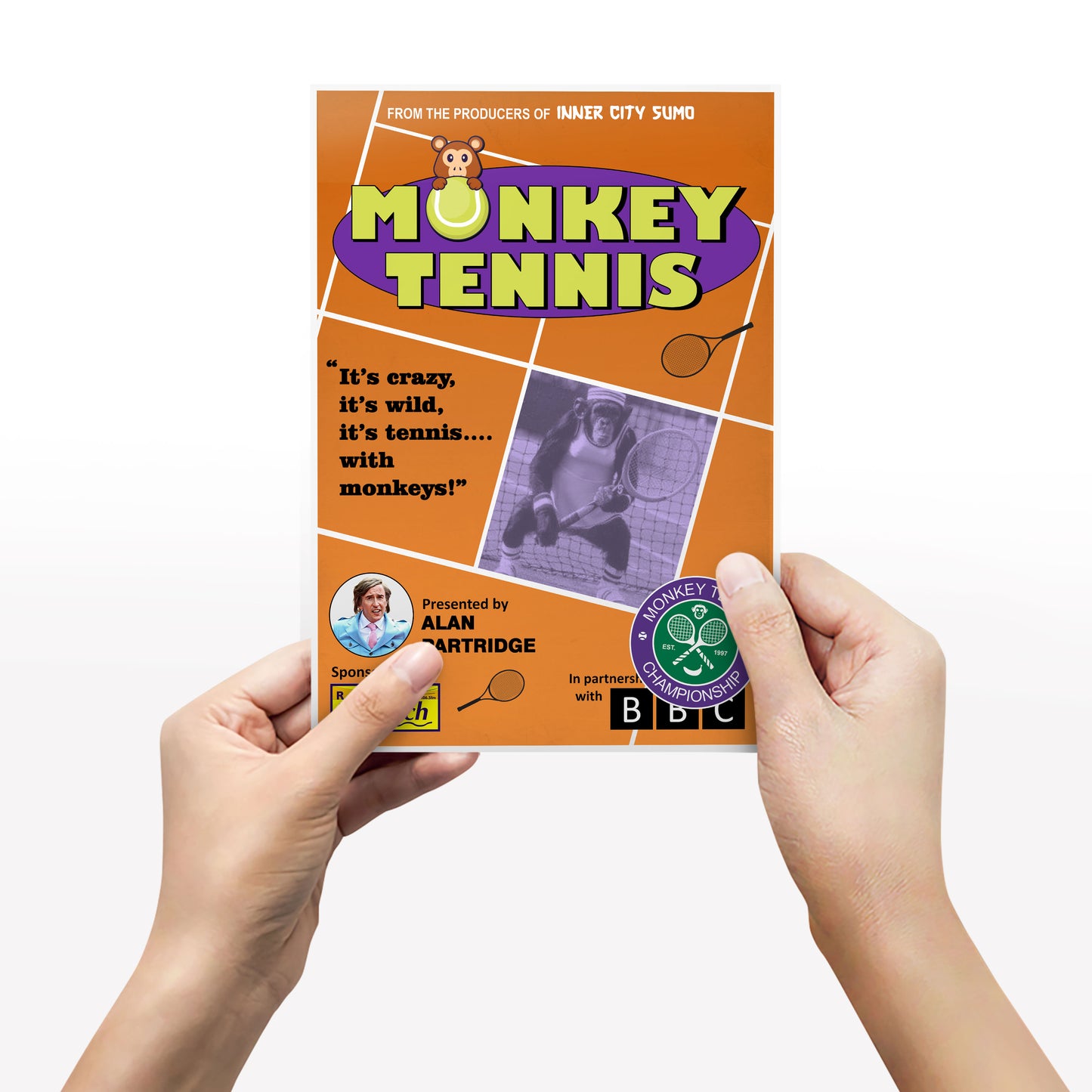 MONKEY TENNIS, Alan Partridge Print