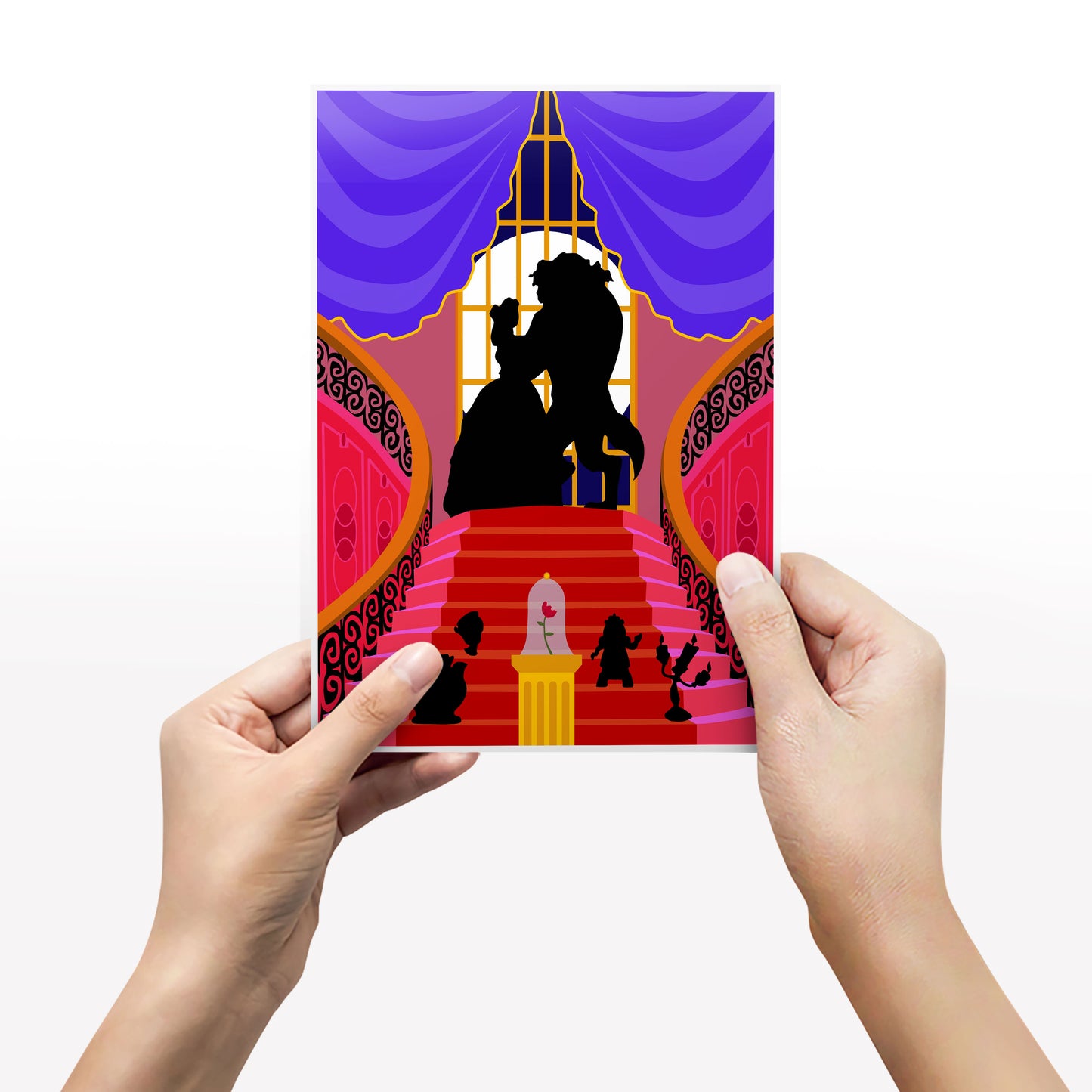 DISNEY'S BEAUTY and the BEAST Character inspired Silhouette Print
