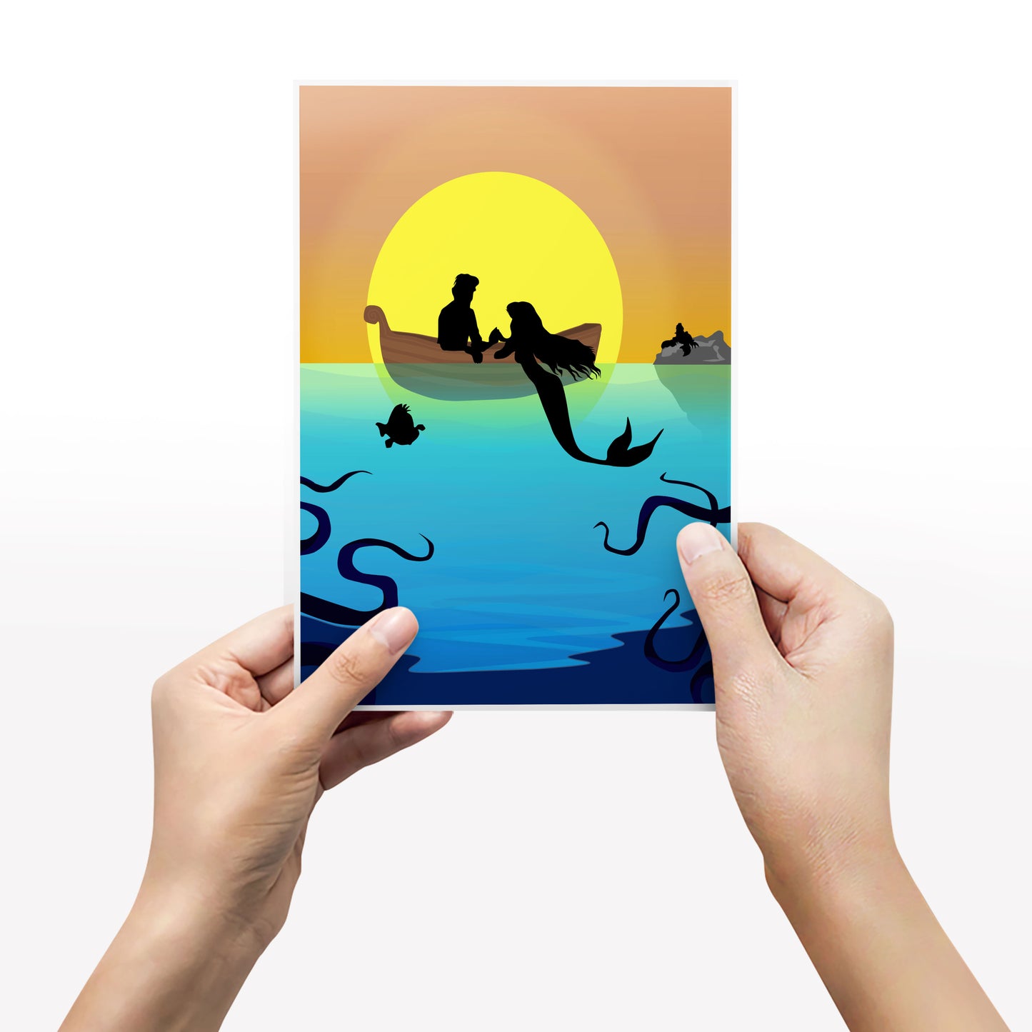 DISNEY'S THE LITTLE MERMAID Character inspired Silhouette Print