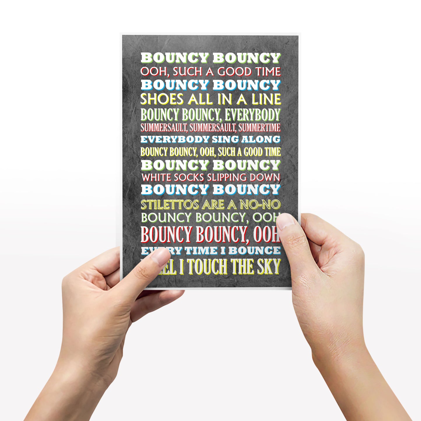 BOUNCY BOUNCY Crimp Lyrics, The Mighty Boosh Print (2 styles available)