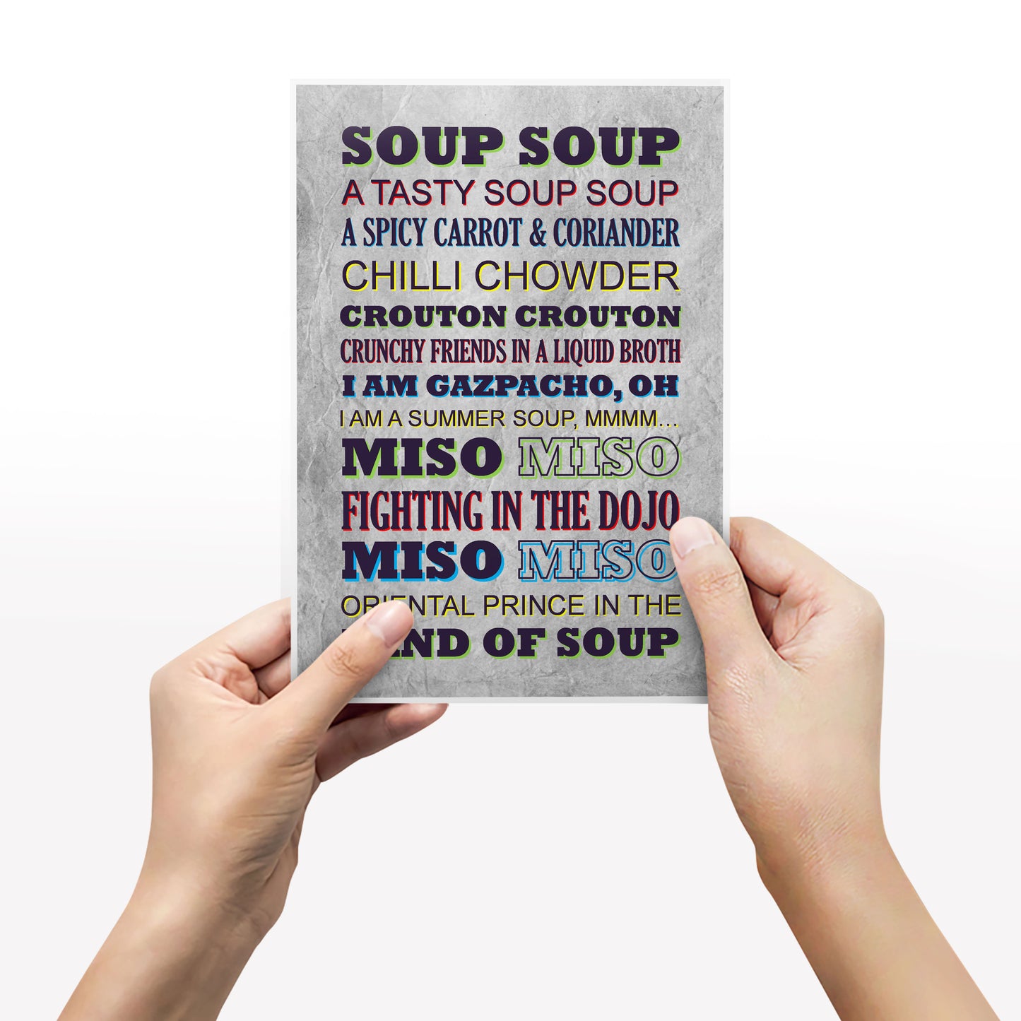 SOUP SOUP Crimp Lyrics, The Mighty Boosh Print (2 styles available)