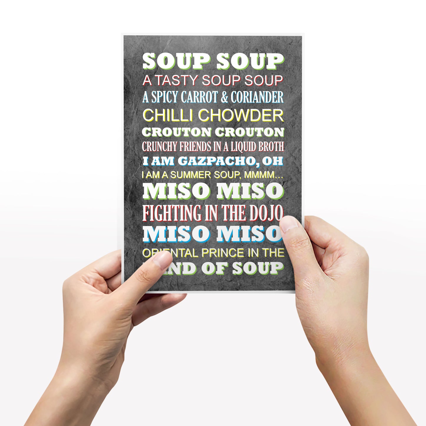 SOUP SOUP Crimp Lyrics, The Mighty Boosh Print (2 styles available)