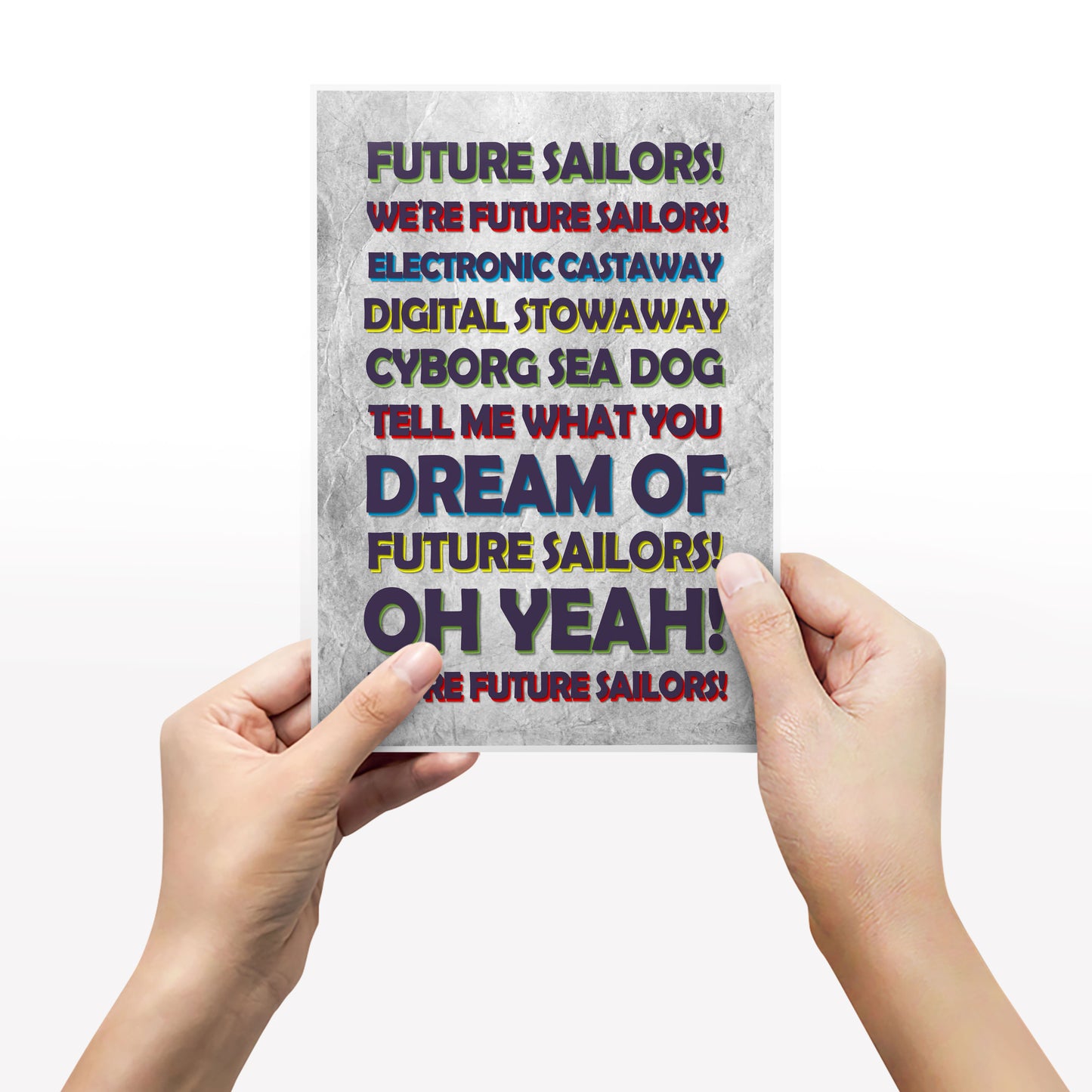 FUTURE SAILORS Lyrics, The Mighty Boosh Print (2 styles available)