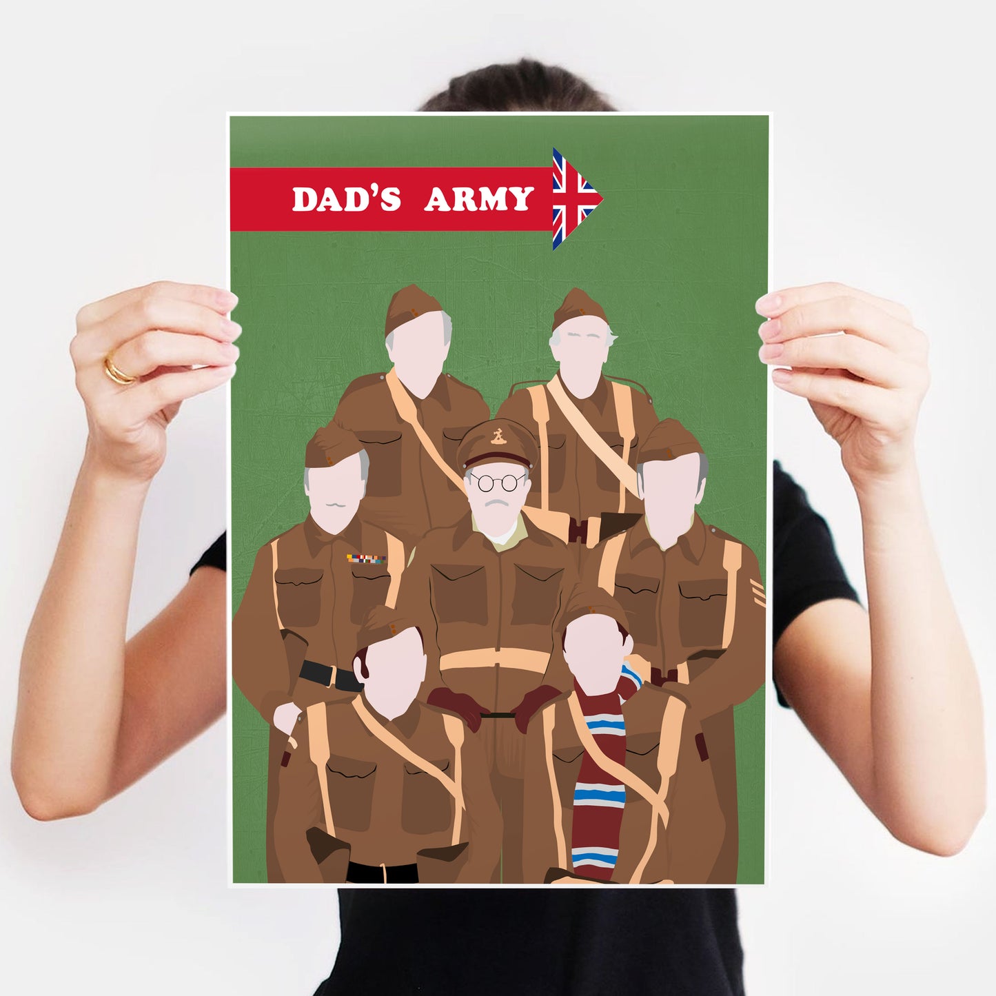 DAD'S ARMY Comedy Characters Minimalist Print