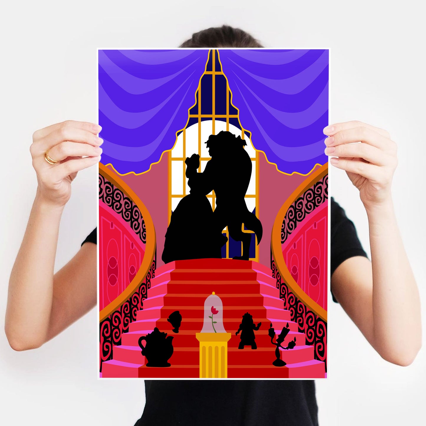 DISNEY'S BEAUTY and the BEAST Character inspired Silhouette Print