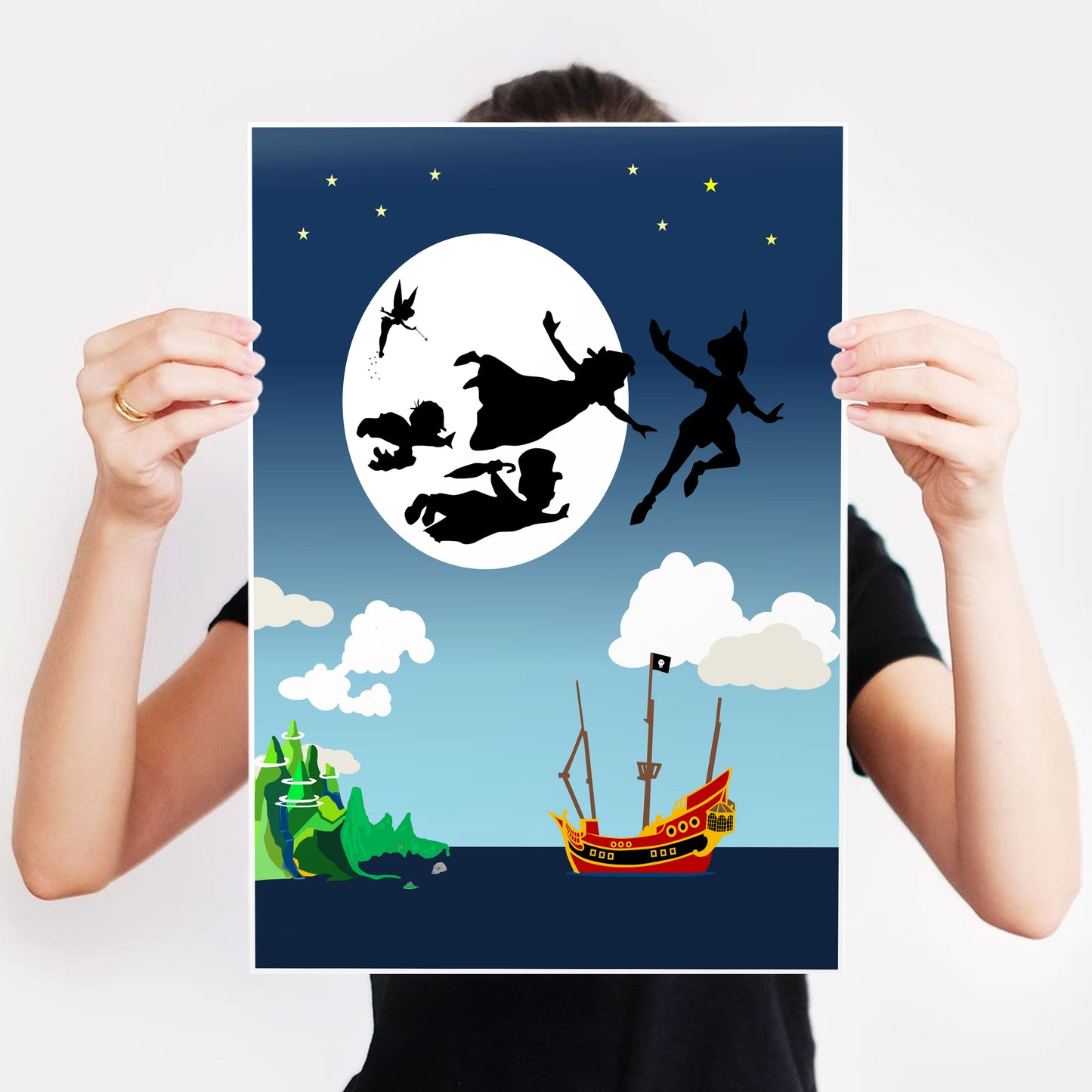 DISNEY'S PETER PAN Character inspired Silhouette Print