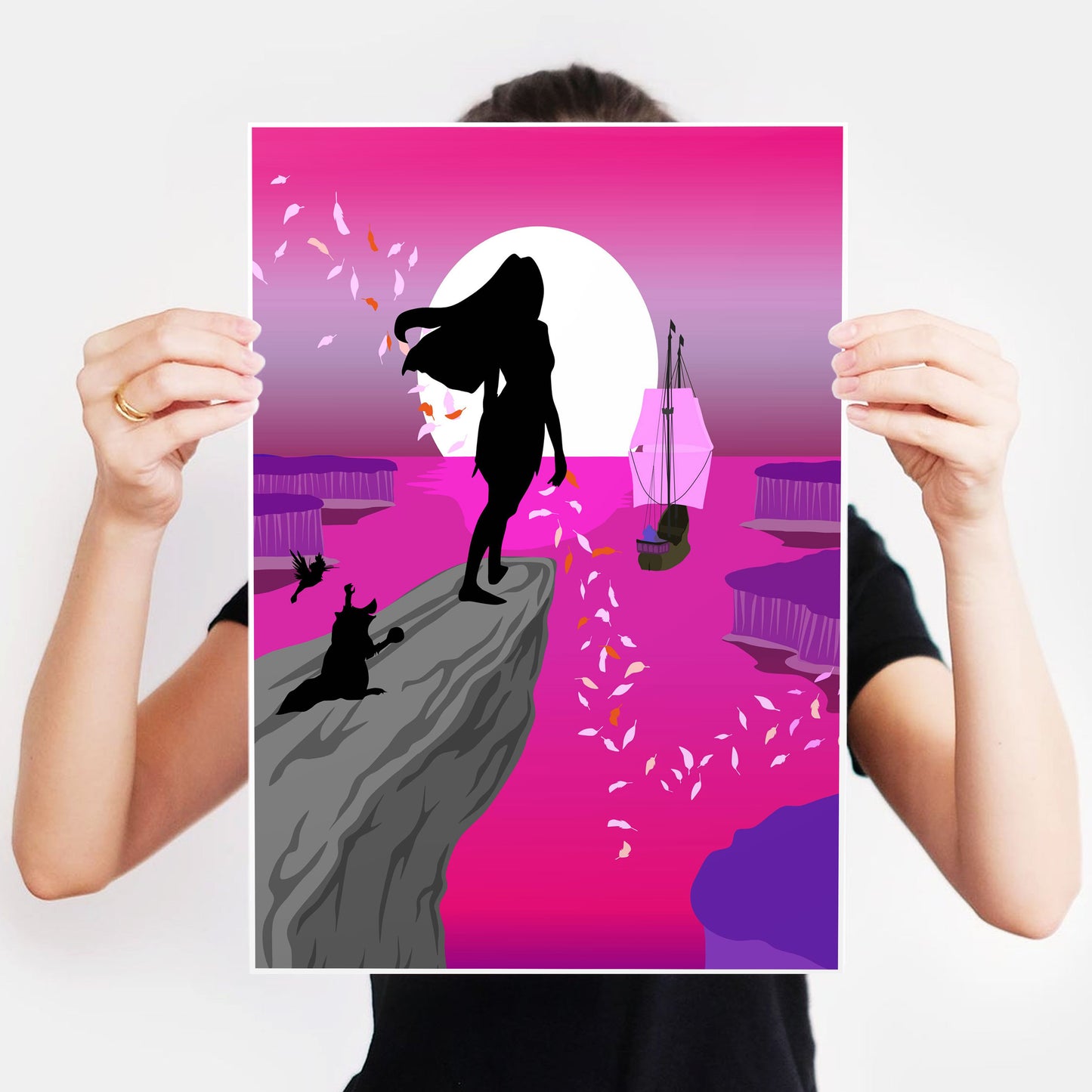 DISNEY'S POCAHONTAS Character inspired Silhouette Print