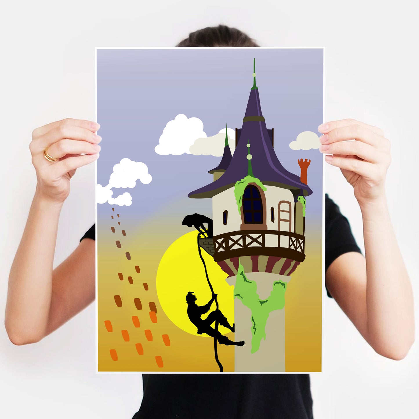 DISNEY'S TANGLED Character inspired Silhouette Print