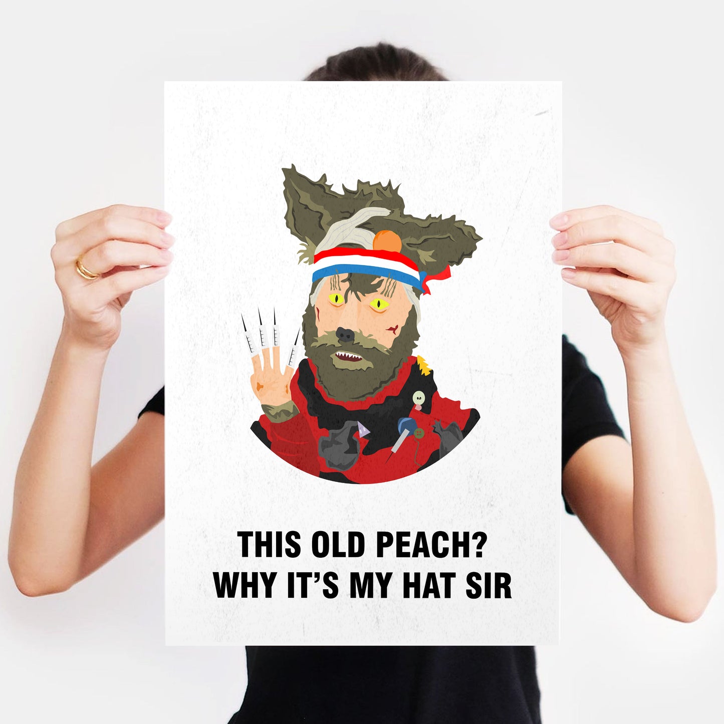 THE CRACK FOX, This Old Peach? Why It's My Hat Sir, Character Quotes, The Mighty Boosh Print