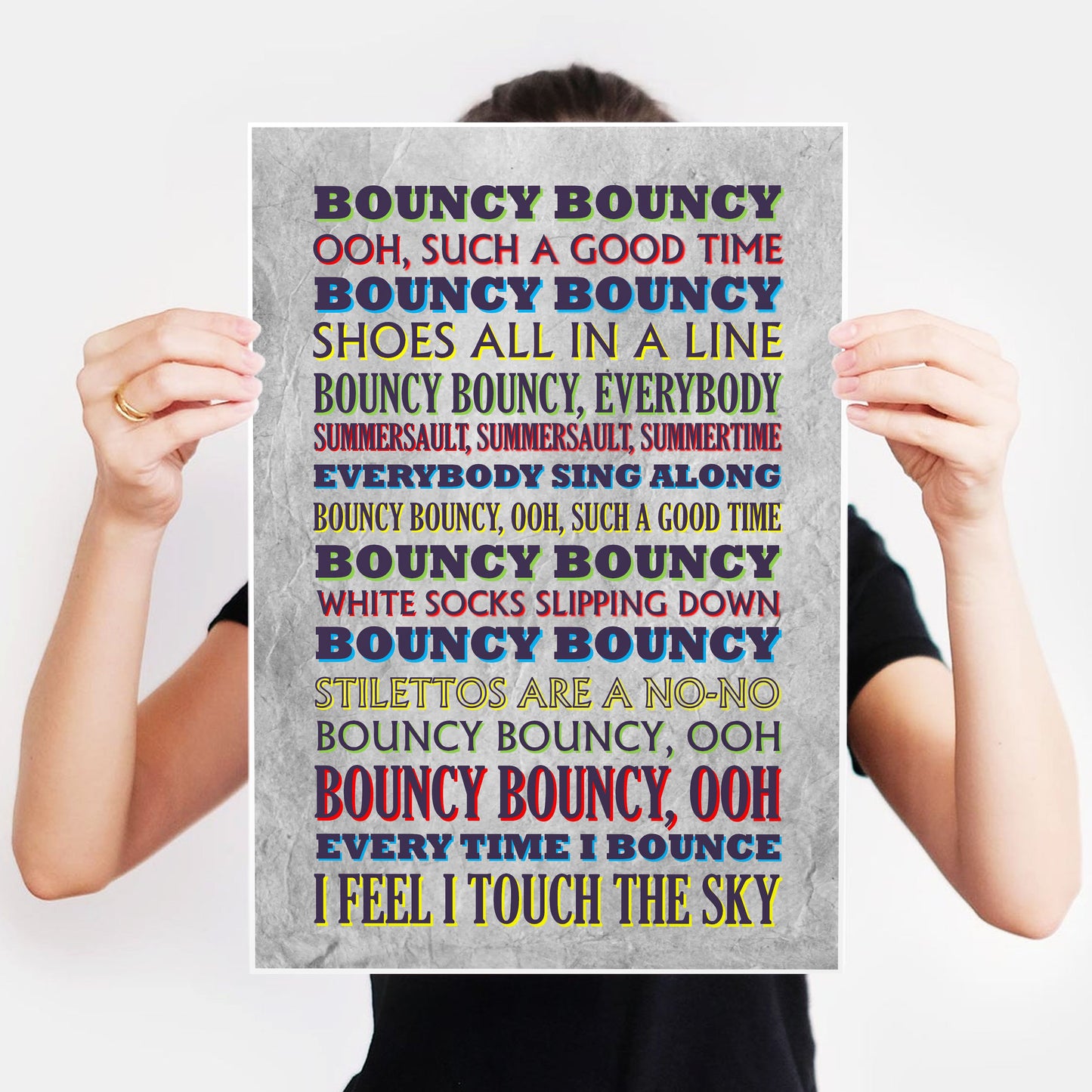 BOUNCY BOUNCY Crimp Lyrics, The Mighty Boosh Print (2 styles available)