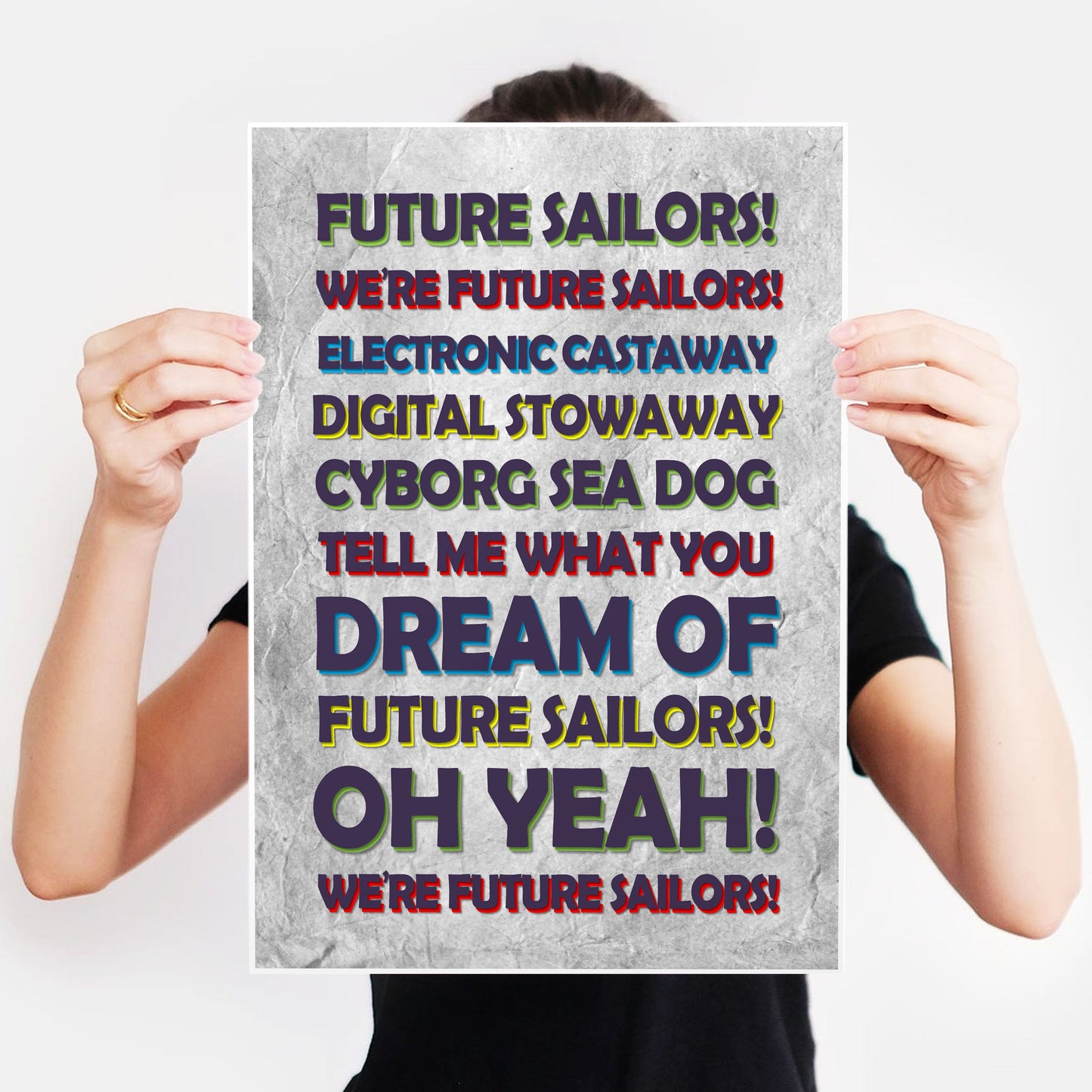 FUTURE SAILORS Lyrics, The Mighty Boosh Print (2 styles available)