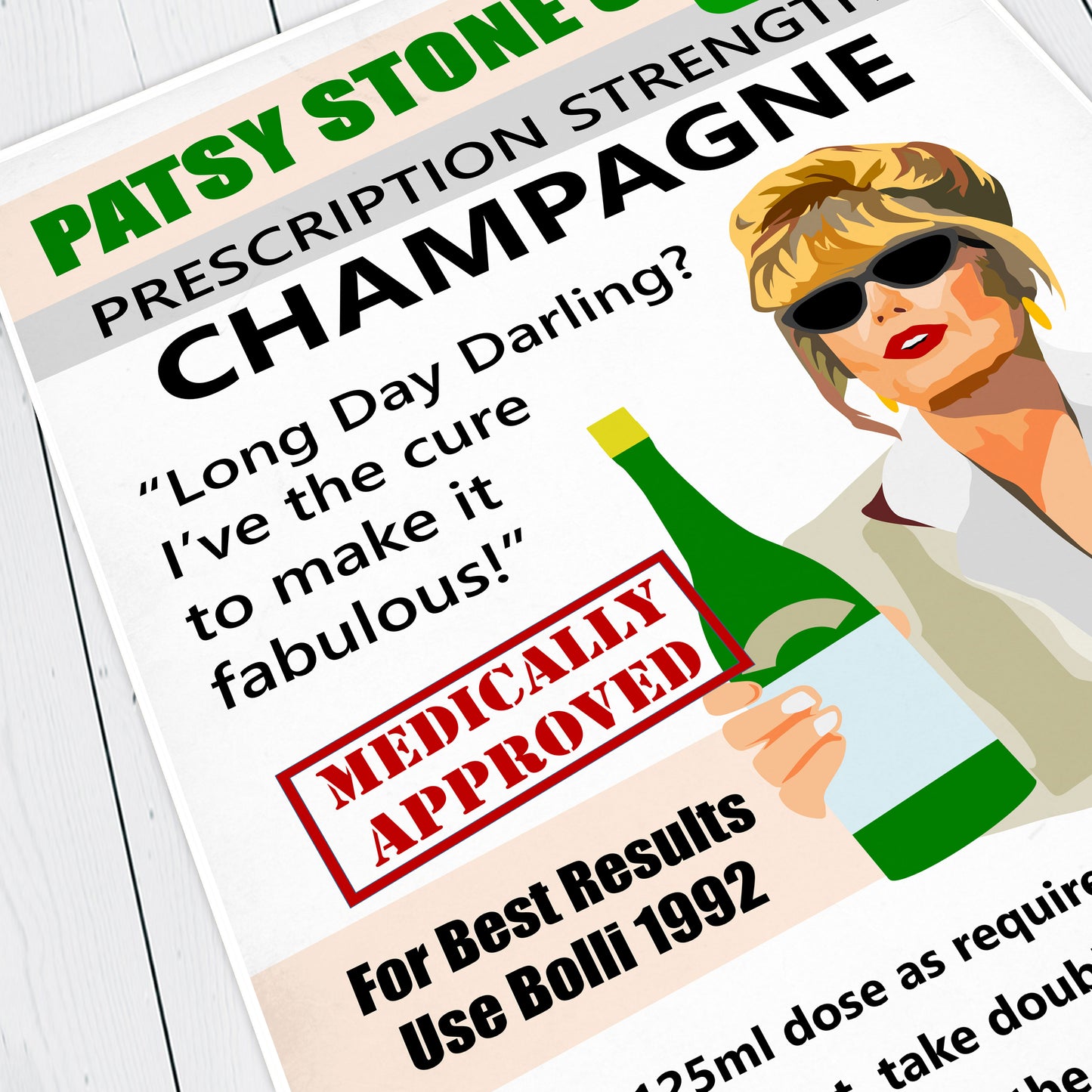 PATSY'S PRESCRIPTION STRENGTH CHAMPAGNE - Absolutely Fabulous Print